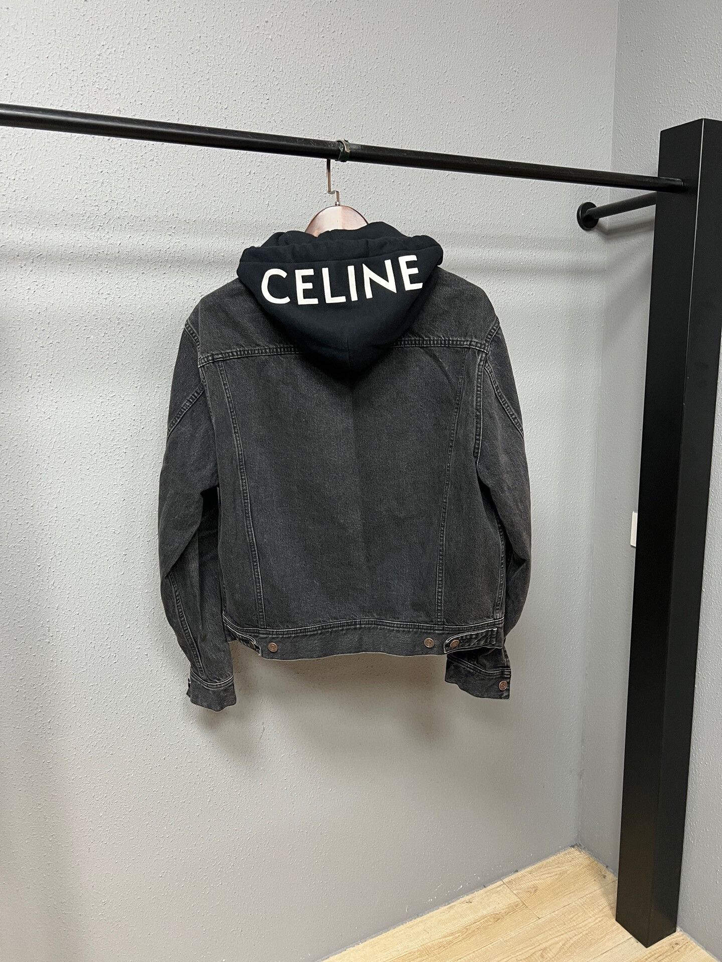 Celine black denim hoodie jacket by Celine Size US L / EU 52-54 / 3 - 1 Thumbnail