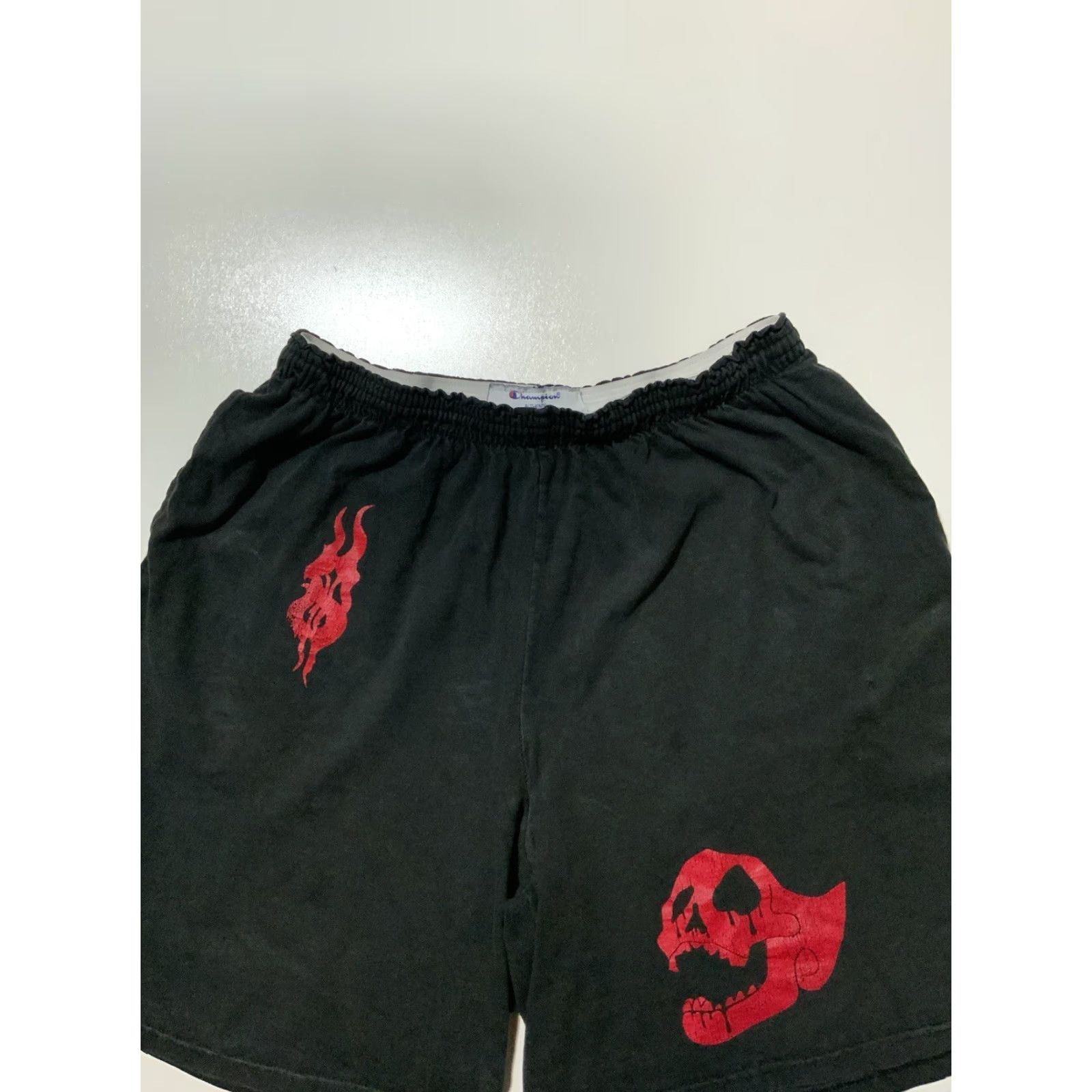 Champion VINTAGE Slipknot Champion Skull Graphic Heavy Metal Rock Band Shorts XL Black Men Size US 36 / EU 52 - 6 Thumbnail