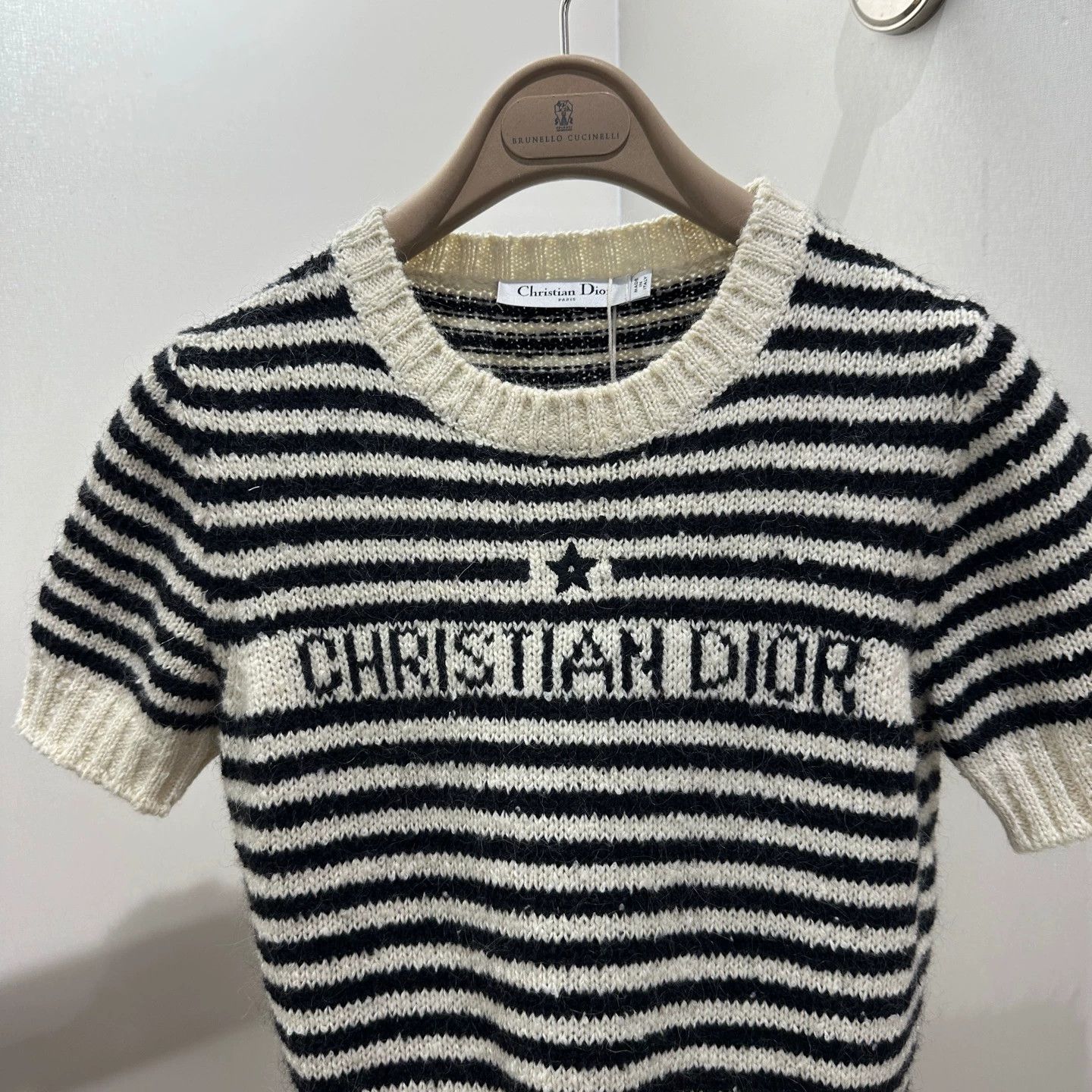 Christian Dior Monsieur Dior striped star slogan knit tee 38 cotton Size S / US 4 / IT 40 - 6 Thumbnail