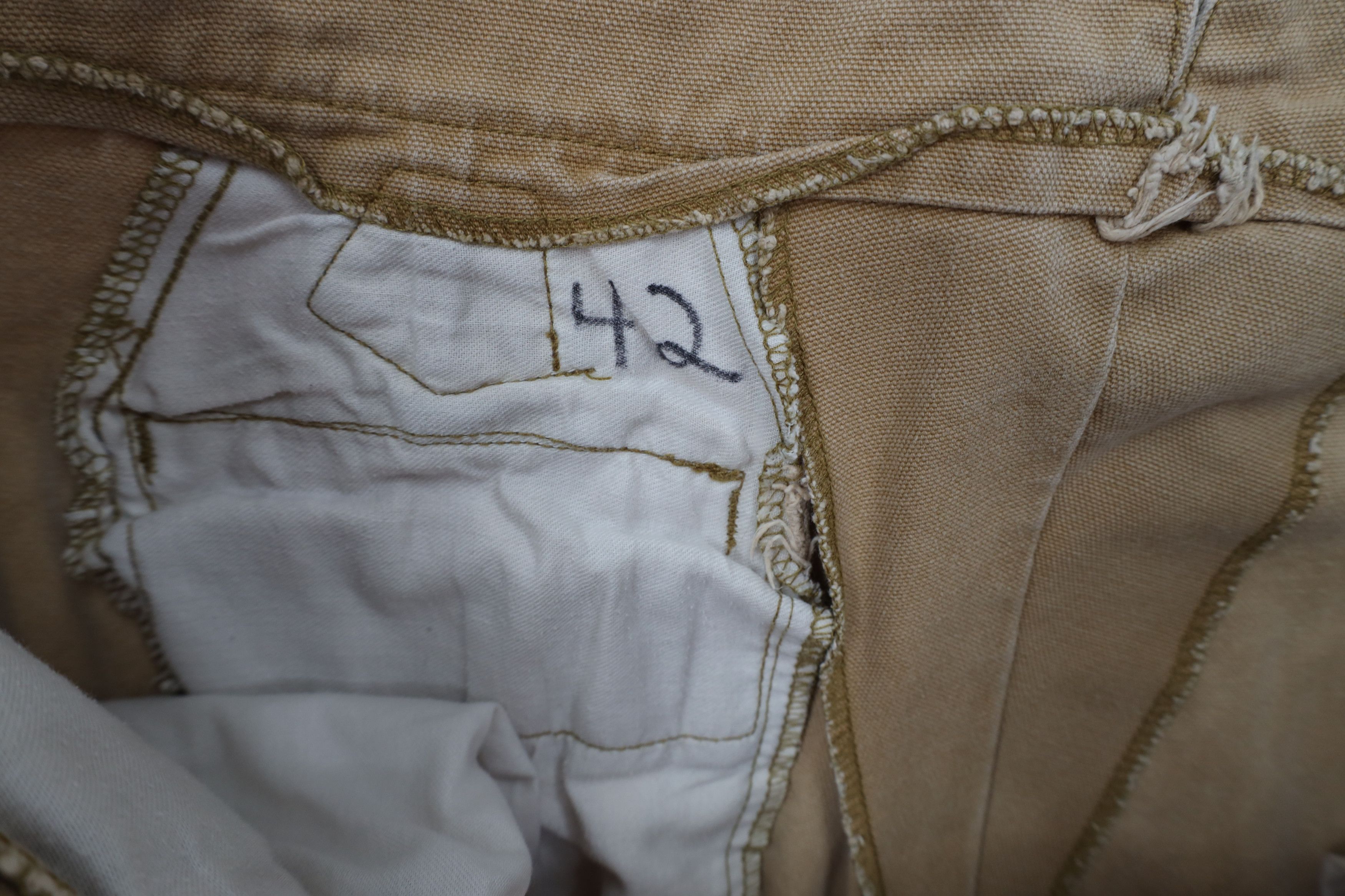 Vintage Vintage 90s Button Fly Canvas Tie Back Pants Brown USA Size US 42 / EU 58 - 10 Thumbnail