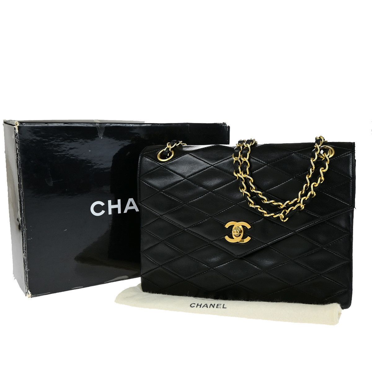 Chanel Flap Bag Black Leather Shoulder Bag (Pre-Owned) Size ONE SIZE - 1 Thumbnail