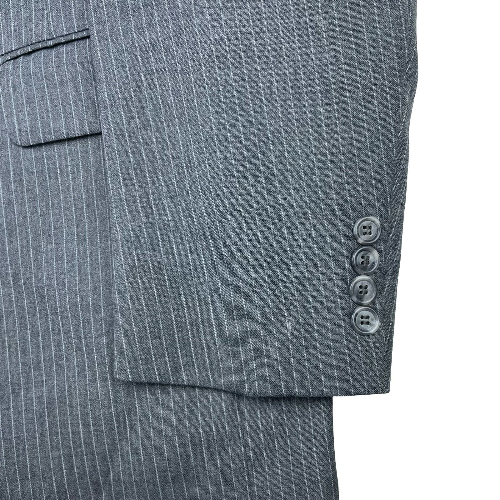 Stafford VTG Stafford Men's 100% Wool 2-Button Suit Gray Stripe • 46R Size 46R - 4 Thumbnail