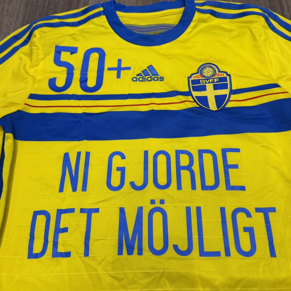 Adidas Sweden 14/15 Ibrahimovic 50+ special shirt Size US M / EU 48-50 / 2 - 3 Thumbnail
