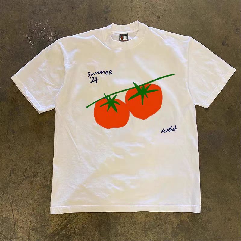 Japanese Brand White retro tomato print t-shirt Size US M / EU 48-50 / 2 - 1 Thumbnail