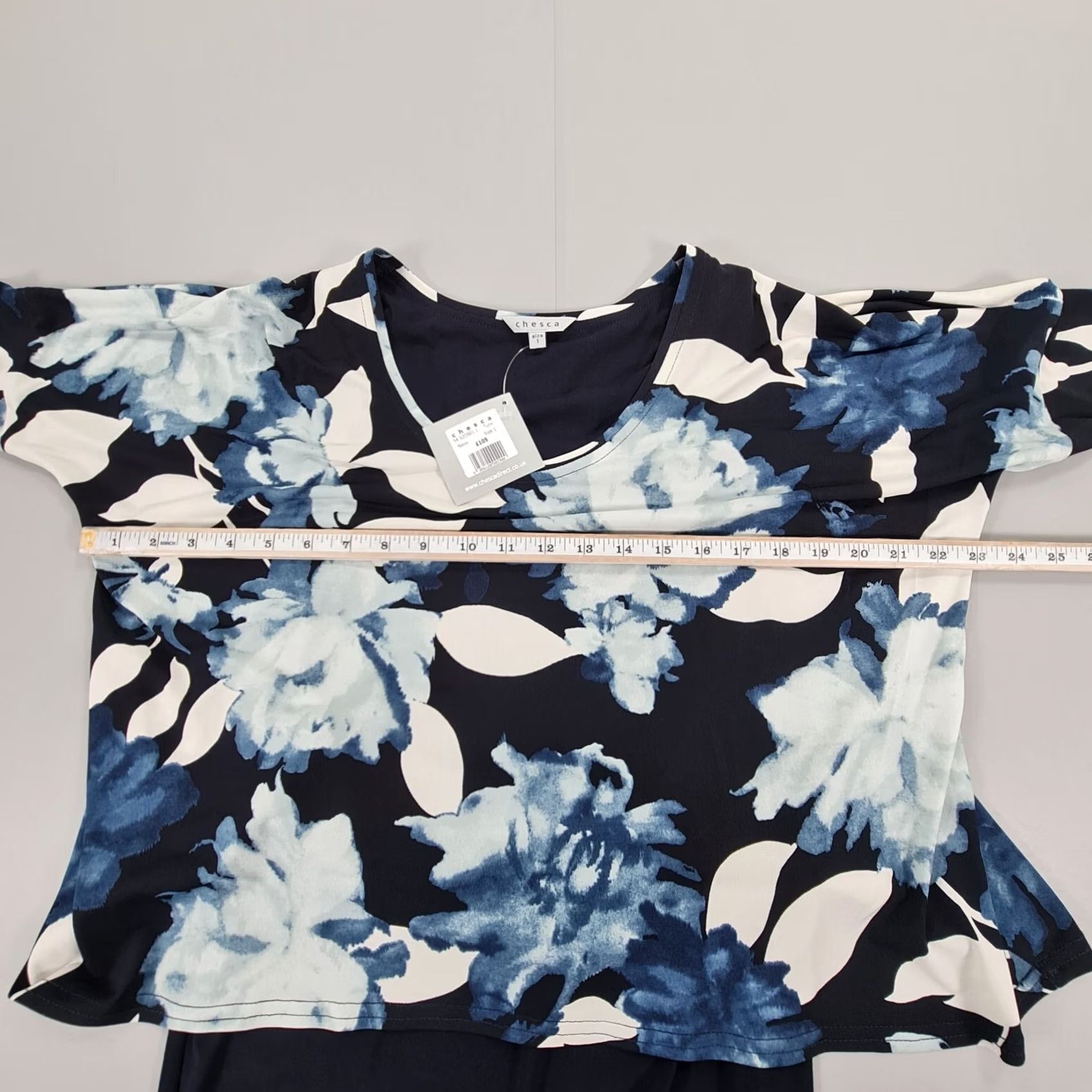 Vintage Chesca Womens Blouse Navy Blue Size 1 Tunic Floral 12-14 UK Size XL / US 12-14 / IT 48-50 - 6 Thumbnail