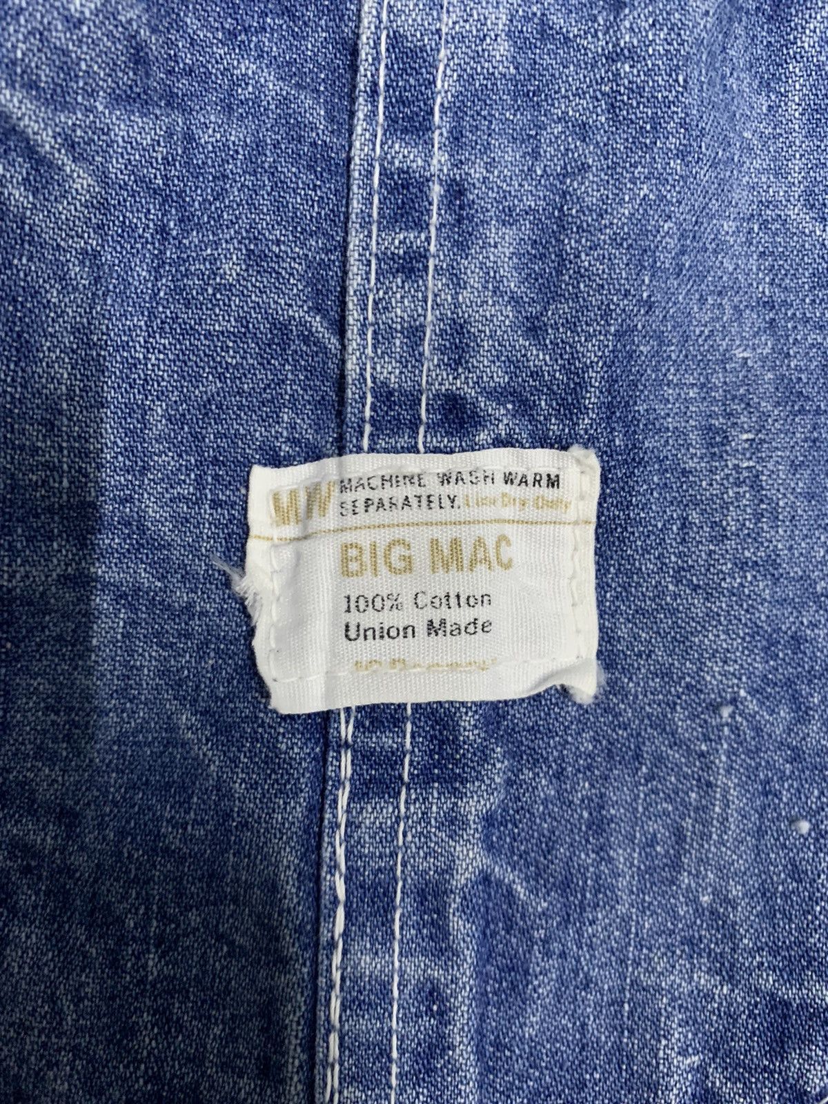Big Mac Vintage 70s Big Mac Classic Baggy Carpenter Denim Overalls Size US 37 - 6 Thumbnail