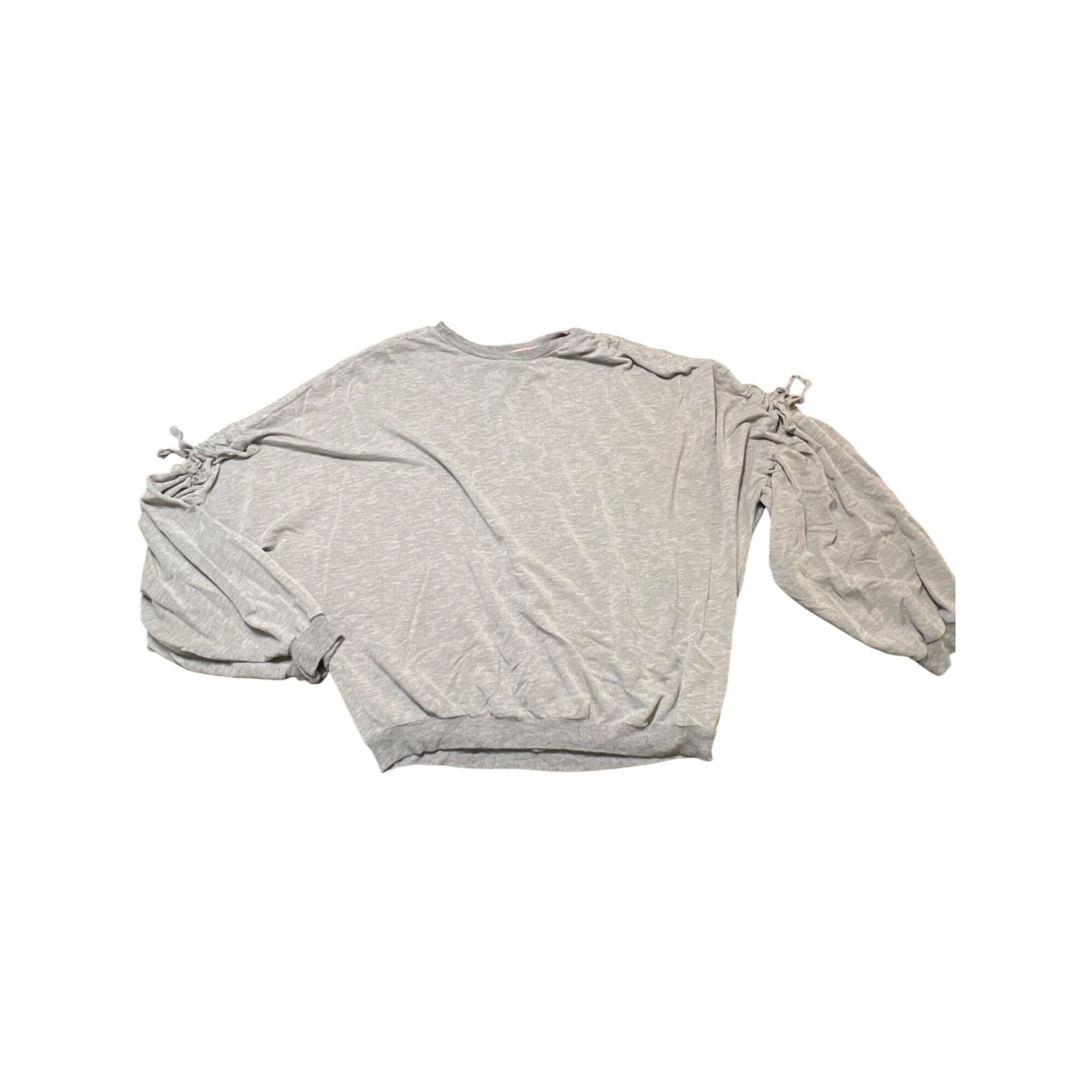 Other Gray Cupio Ruched Sleeve Pullover Lightweight Sweatshirt Tie Size M / US 6-8 / IT 42-44 - 1 Thumbnail