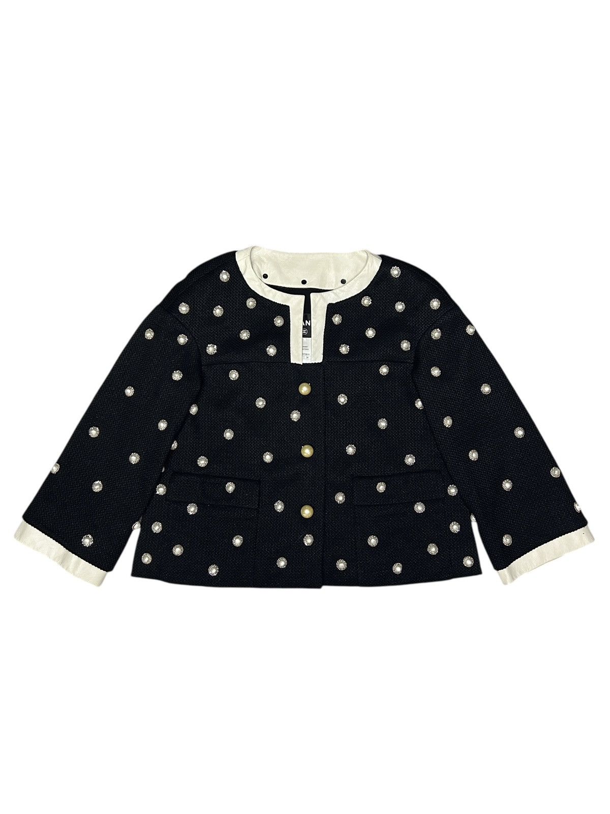 Chanel S/S 13 Pearl Embellished Tweed Jacket Size XS / US 0-2 / IT 36-38 - 2 Thumbnail