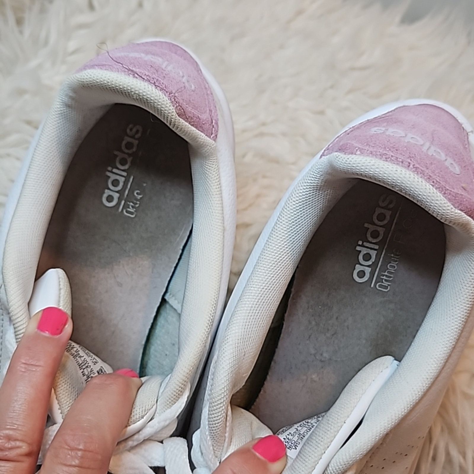 Adidas Adidas Cloudfoam White and Blush Pink Sneakers Size US 9 / IT 39 - 9 Thumbnail