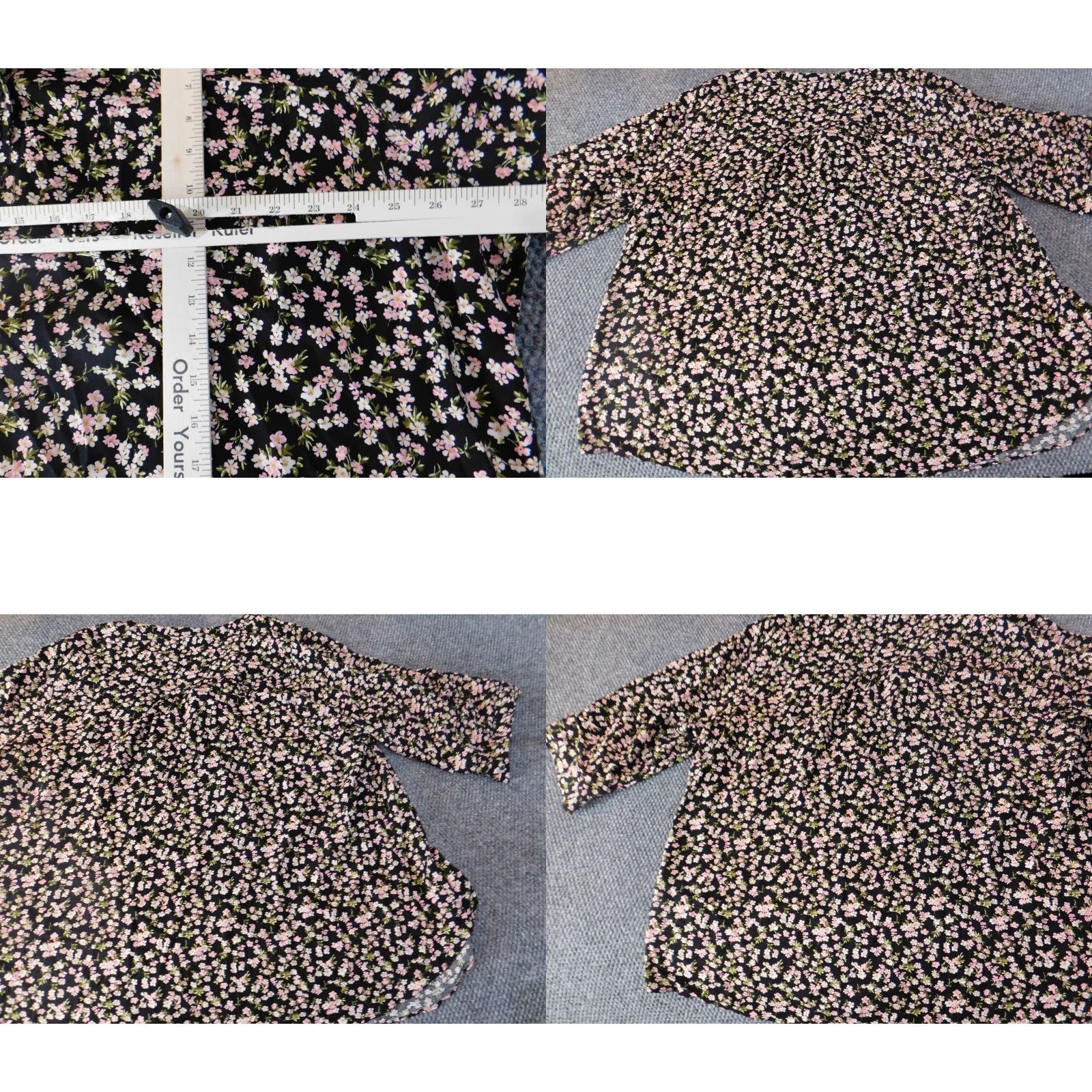 Torrid Torrid Blouse 5X Womens Black Floral V-Neck Pullover Short Sleeve Top Casual Plus Size Polyester Rayon Button Cute Size XXL / US 16-18 / IT 52-54 - 8 Thumbnail