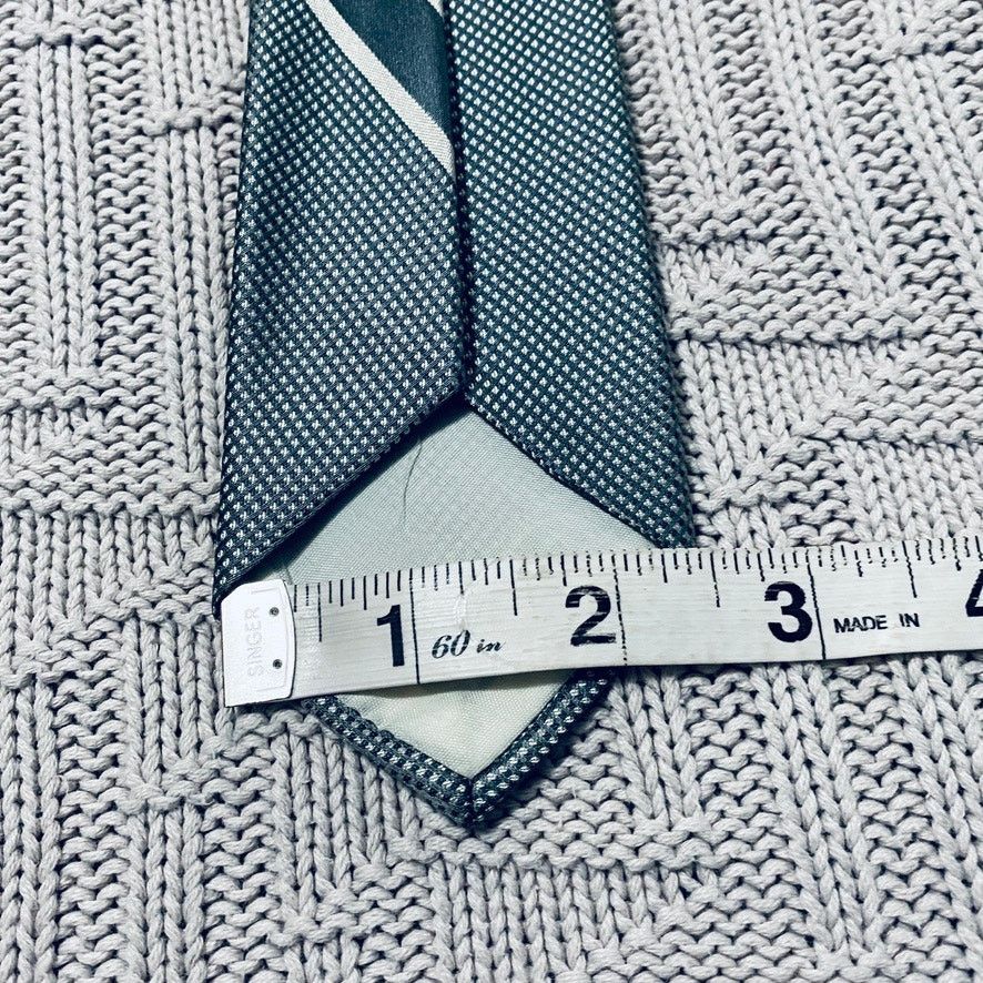 Vintage Ohrbach's silver gray striped silk skinny tie Size ONE SIZE - 5 Thumbnail