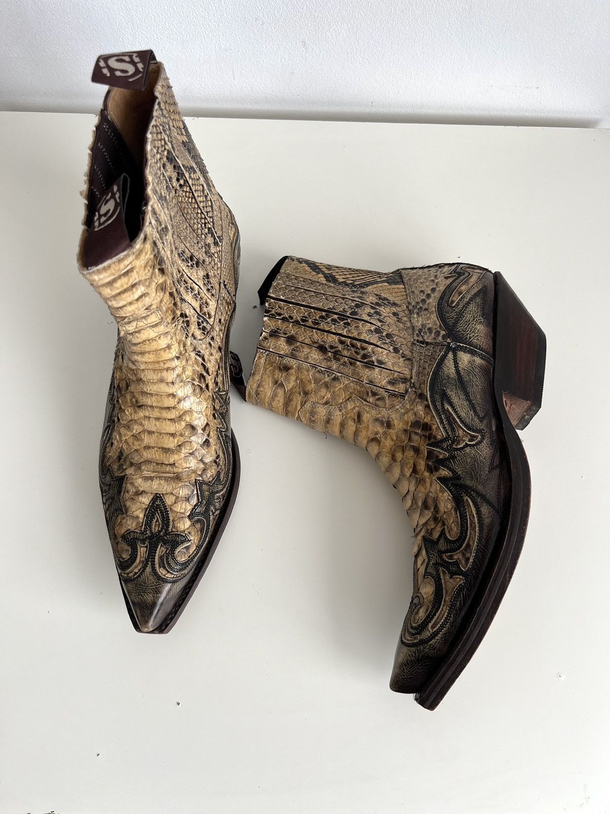 Sendra 🔥Sendra 4660 Genuine Python Snakeskin Leather Western Boots Size US 9.5 / EU 42-43 - 4 Thumbnail