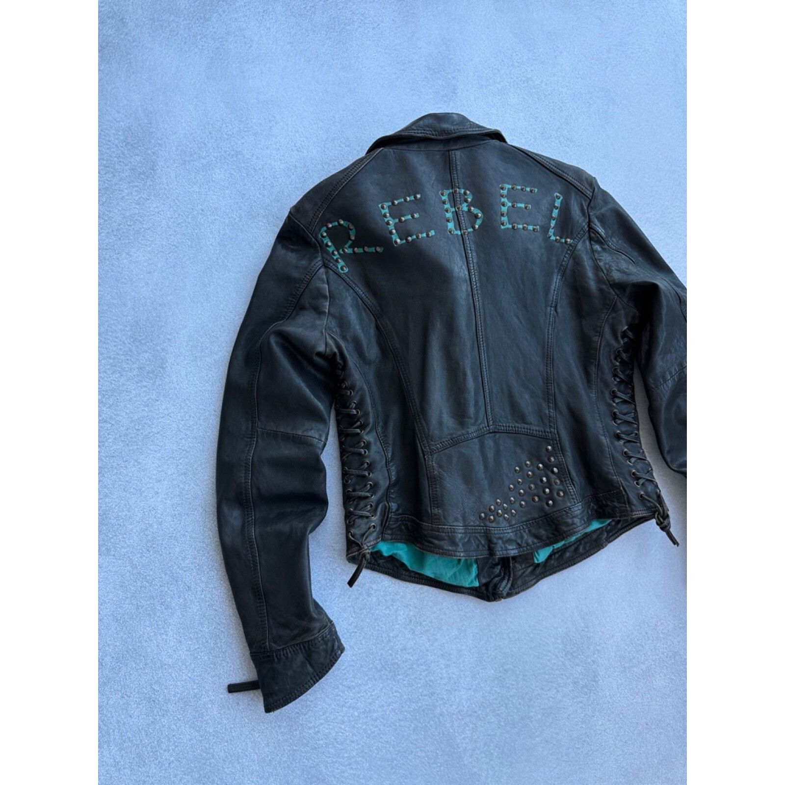 Vintage VTG Freaky Nation Rebel Biker Woman Leather Jacket Size L / US 10 / IT 46 - 11 Thumbnail