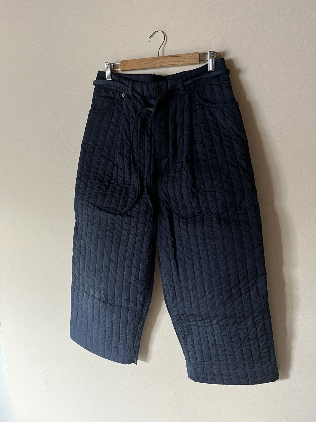SS16 quilted nylon work trousers