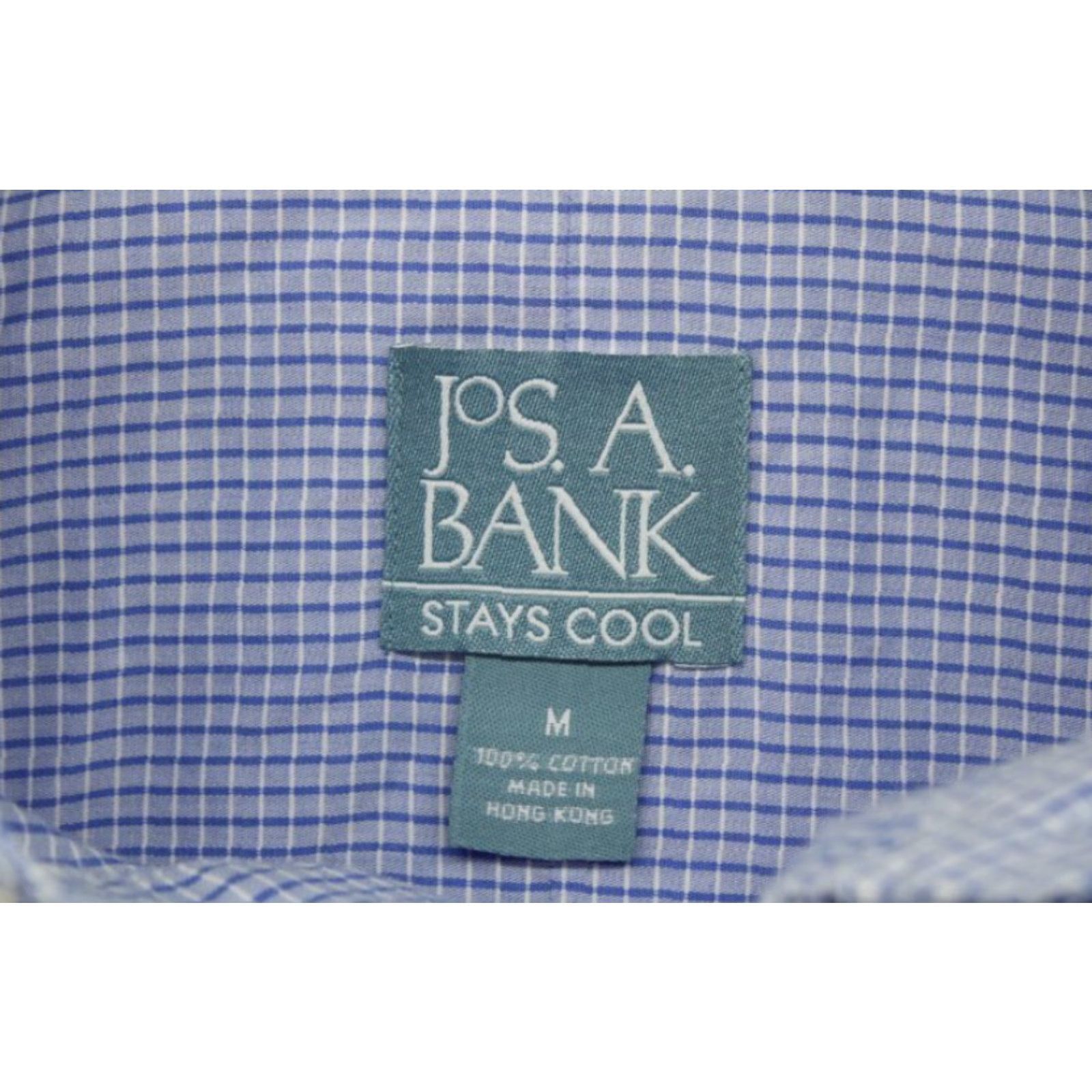 Jos. A. Bank VINTAGE Jos A Bank Shirt Mens M Blue Checks Stays Cool Short Sleeve Cotton Casual Size US M / EU 48-50 / 2 - 5 Thumbnail