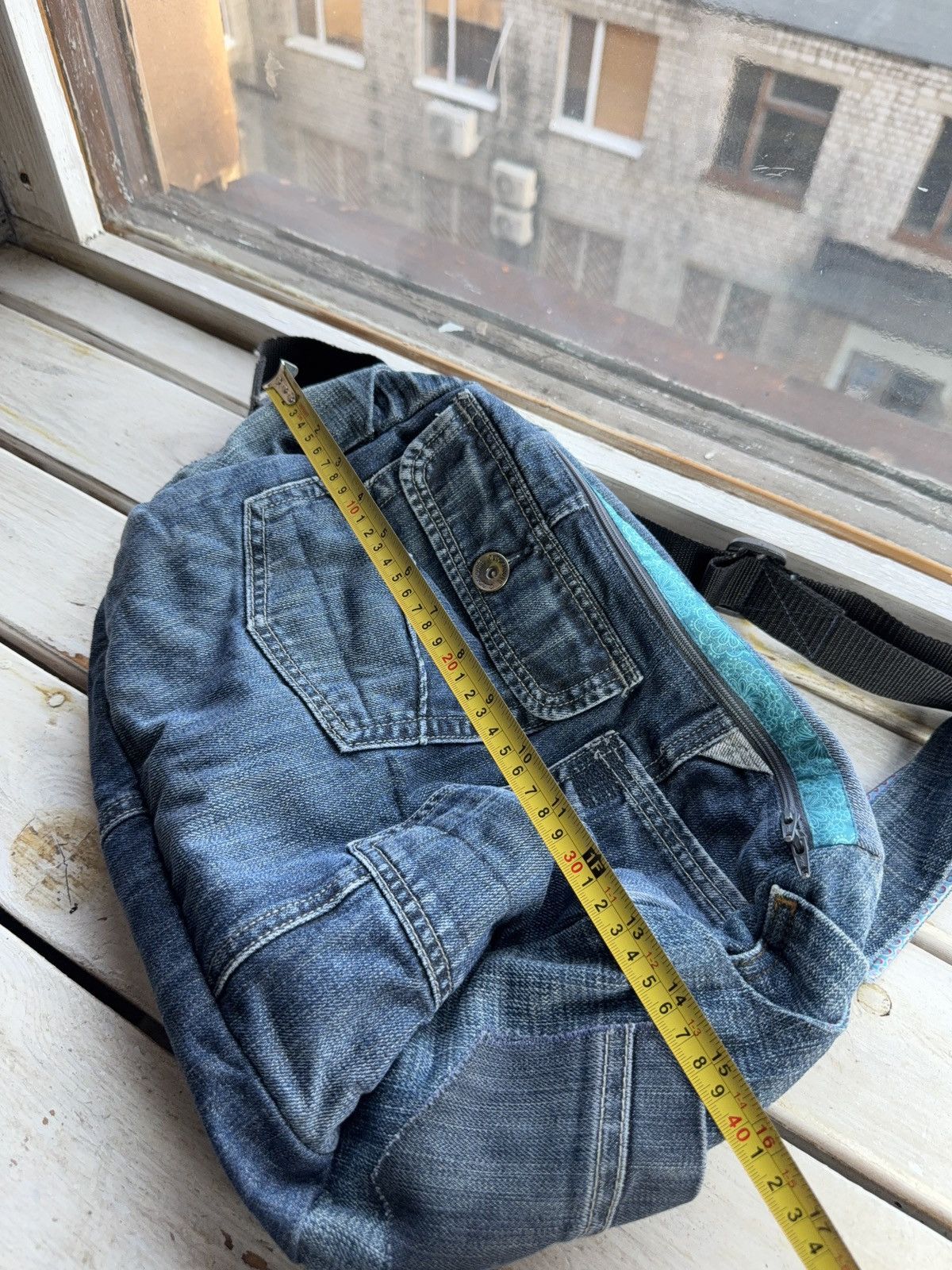 Japanese Brand Denim Avant Garde Shoulder Bag Y2K Vintage Jeans Patchwork Size ONE SIZE - 8 Thumbnail