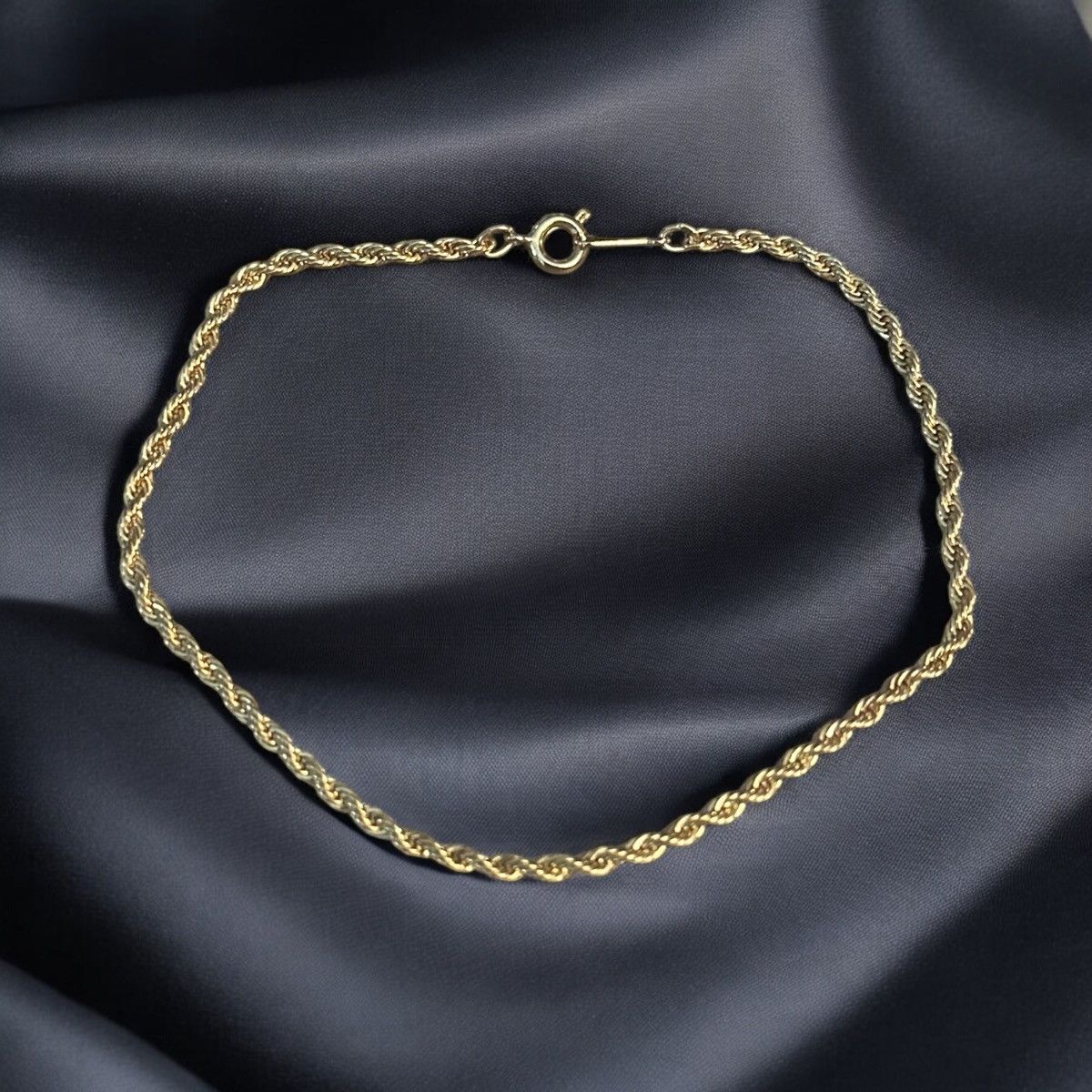 Vintage Vintage gold tone rope chain anklet Size ONE SIZE - 1 Thumbnail