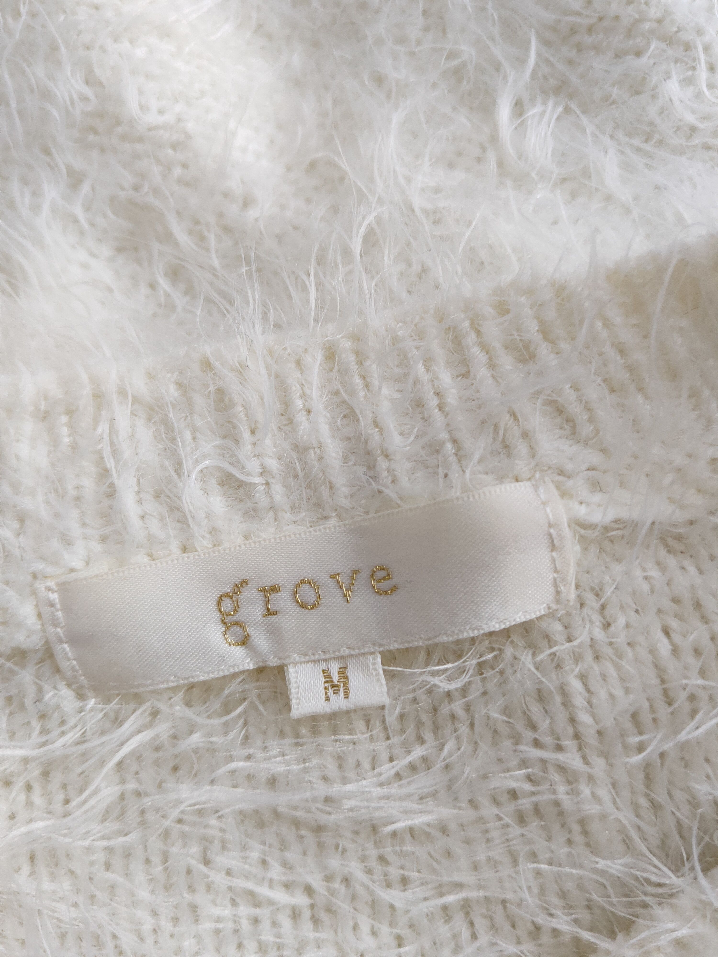 Homespun Knitwear Grove Ivory Shag Shaggy Fur Mohair Knitwear #S2060 Size M / US 6-8 / IT 42-44 - 12 Thumbnail