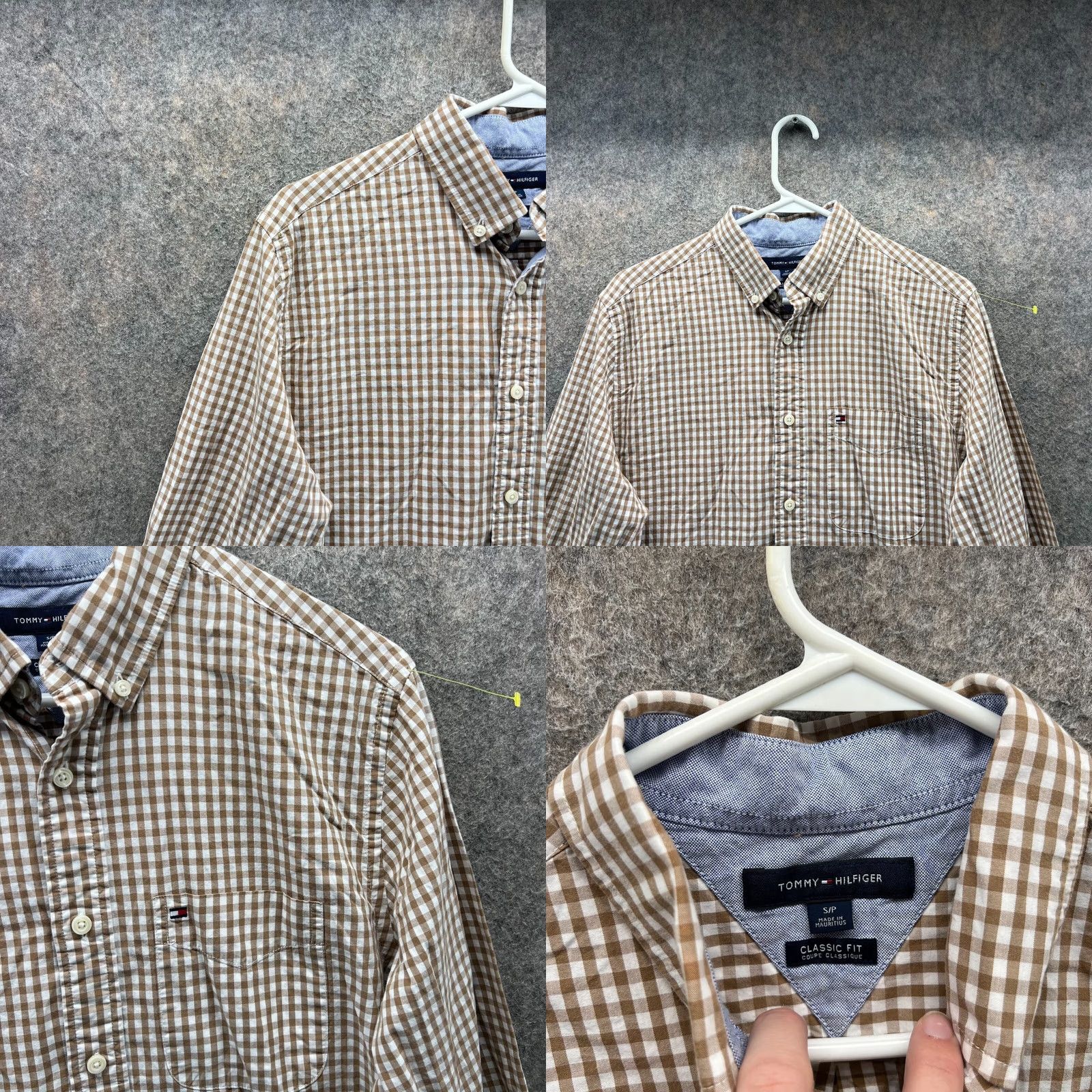 Tommy Hilfiger VINTAGE Tommy Hilfiger Shirt Men Small Check Beige Casual Button Down Classic fit Preppy Mens Size US S / EU 44-46 / 1 - 8 Thumbnail