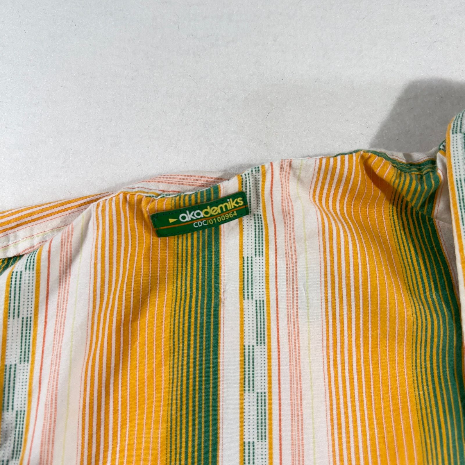 Akademiks Akademiks Button Shirt Mens 3XL Green Yellow Stripe 90s XXXL Size US XXL / EU 58 / 5 - 7 Thumbnail