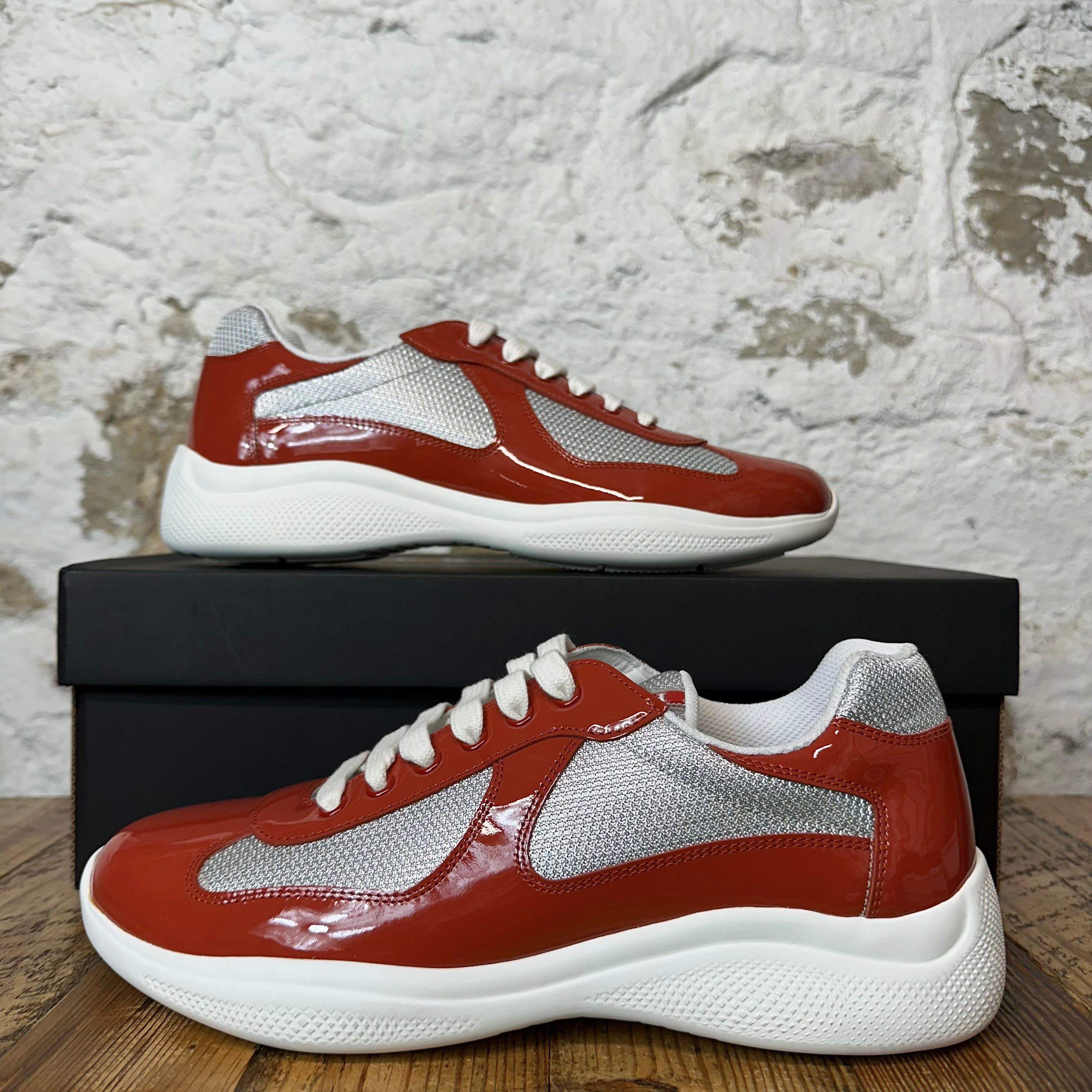 Prada Prada Americas Cup Rame Red Patent Sneaker Size 8 NEW Size US 8 / EU 41 - 1 Thumbnail