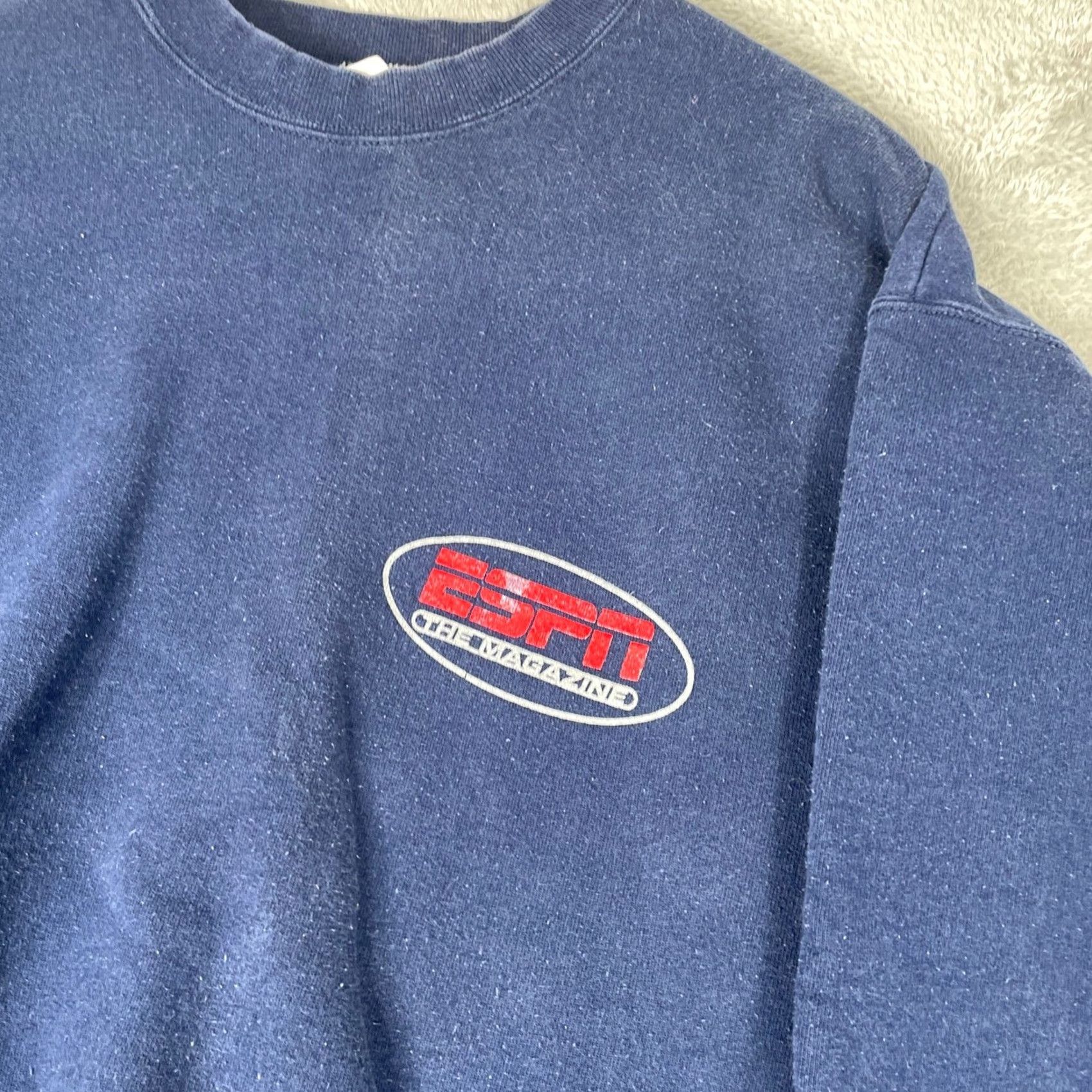 Fruit Of The Loom VINTAGE ESPN Sweatshirt Mens XL Blue Graphic Print Sports The Magazine Y2K Size US XL / EU 56 / 4 - 2 Thumbnail
