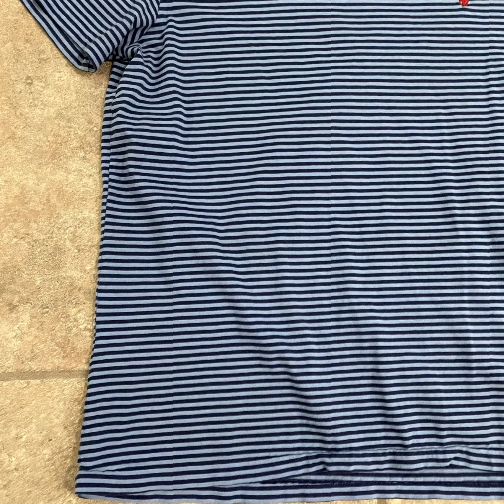 Polo Ralph Lauren VINTAGE Polo Ralph Lauren T-Shirt Striped Blue V-Neck Mens M Tee Blue 90s? Size US M / EU 48-50 / 2 - 3 Thumbnail