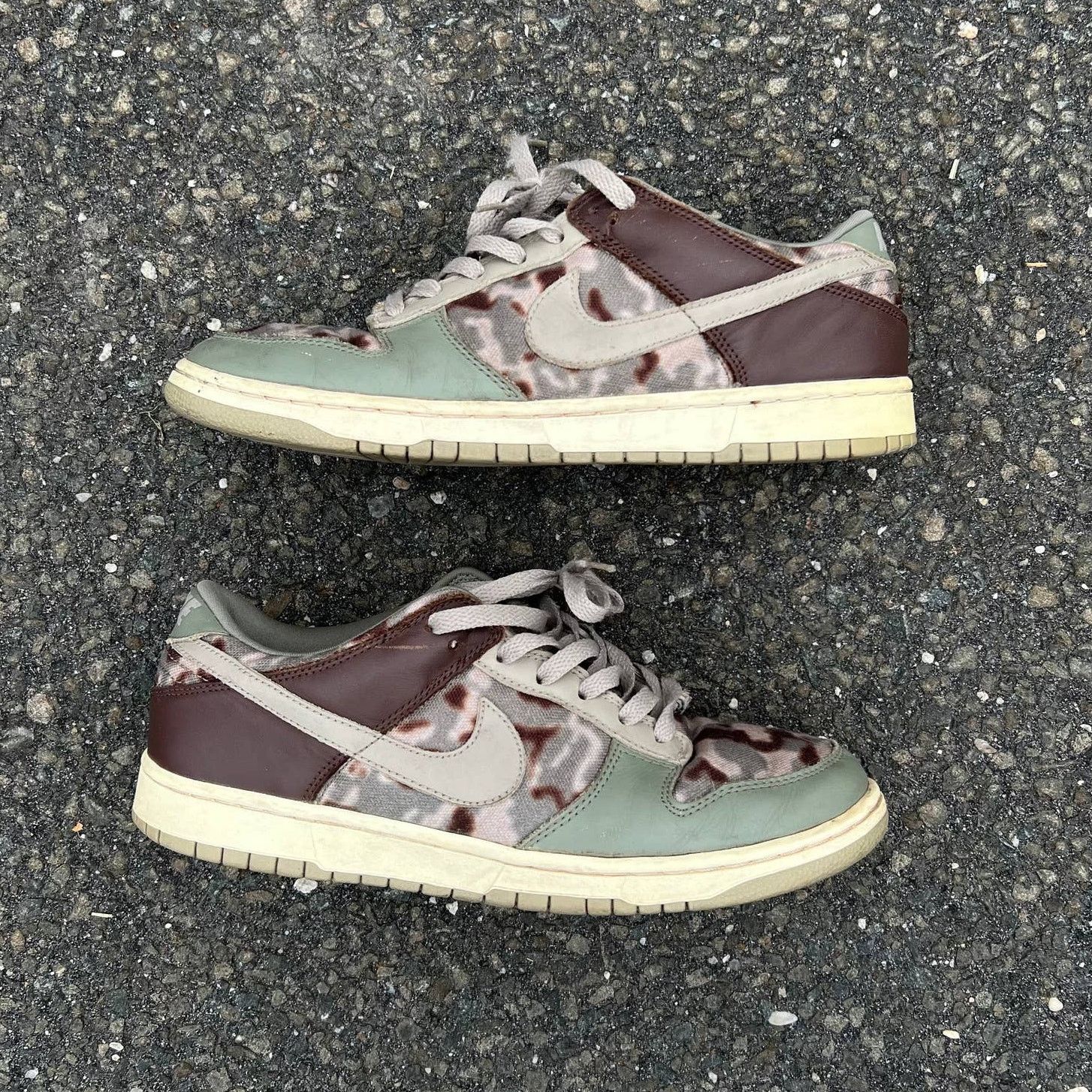 Vintage 2005 nike dunk low pro Camo 307696-351 skate shoes