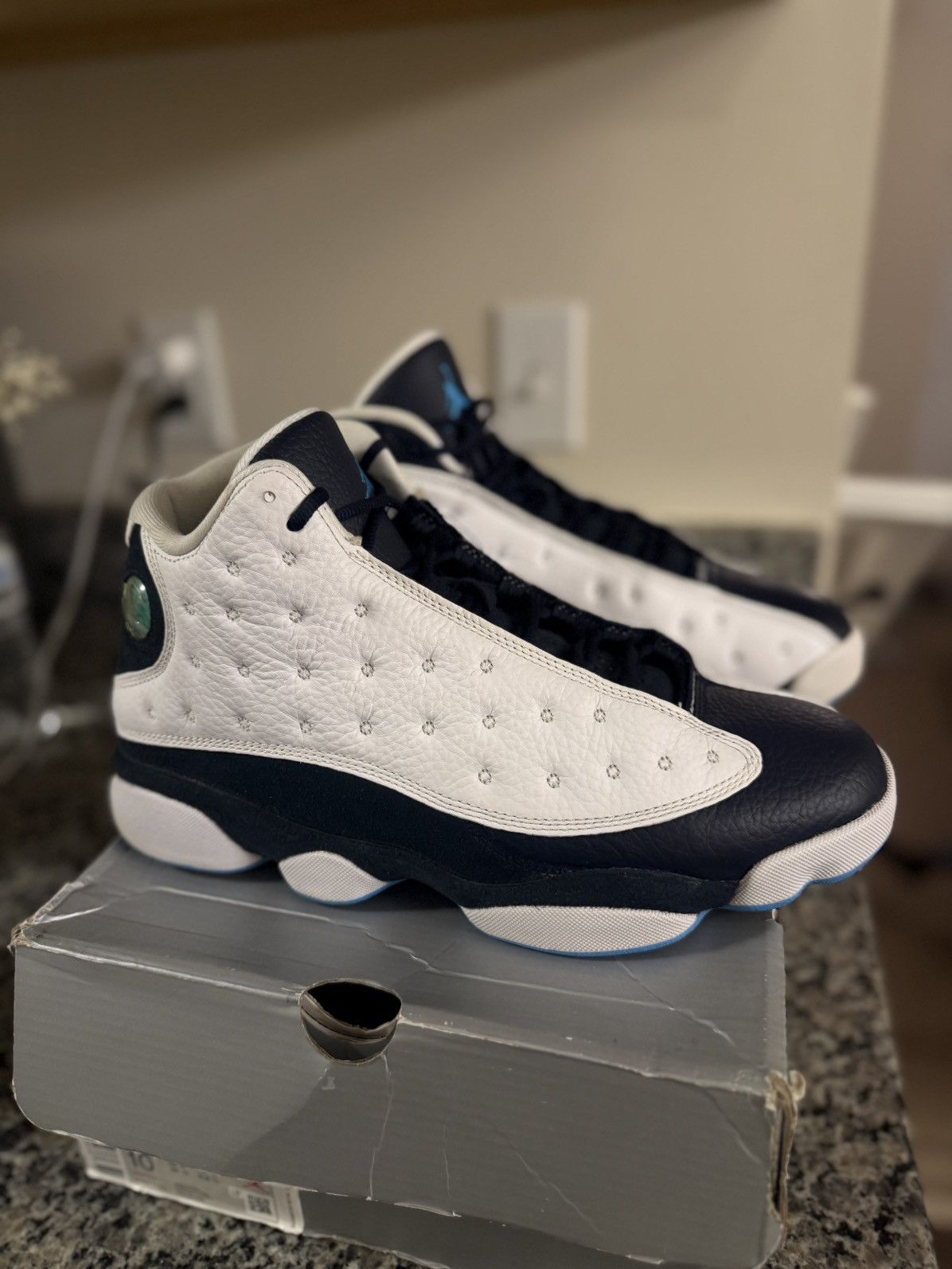 Jordan Brand × Nike 10 - Nike Air Jordan 13 XIII Retro Obsidian White Blue Size US 10 / EU 43 - 3 Thumbnail