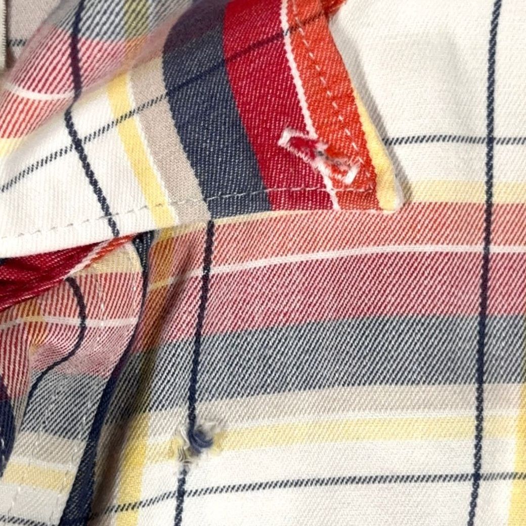 Wrangler VINTAGE Wrangler Shirt Wrangler Plaid Cotton Button-Down Madras Painted Desert White Red XL Mens Size US L / EU 52-54 / 3 - 5 Thumbnail