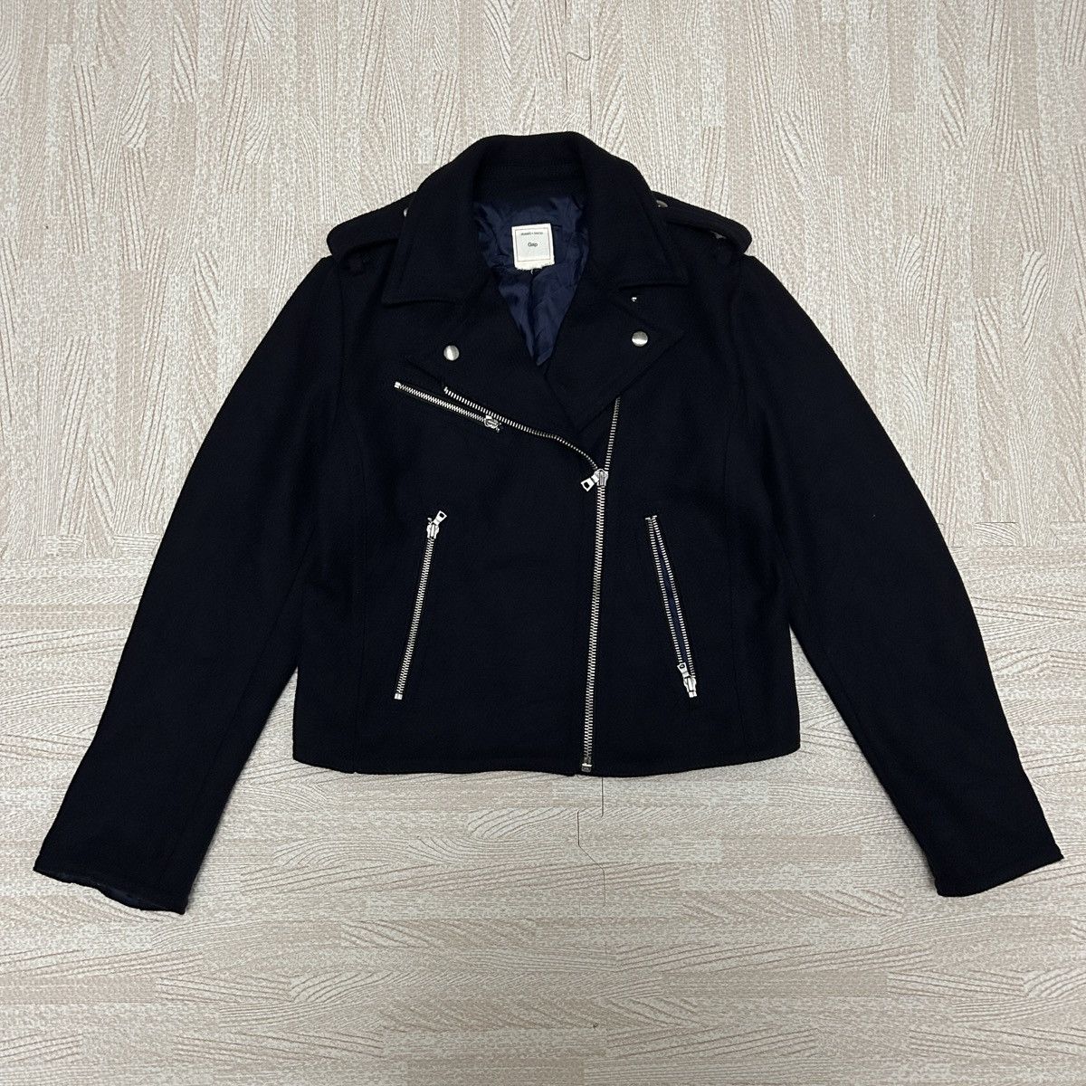 Gap × Vintage Gap Jacket Navy wool biker jacket. Zipped Size XS / US 0-2 / IT 36-38 - 1 Thumbnail