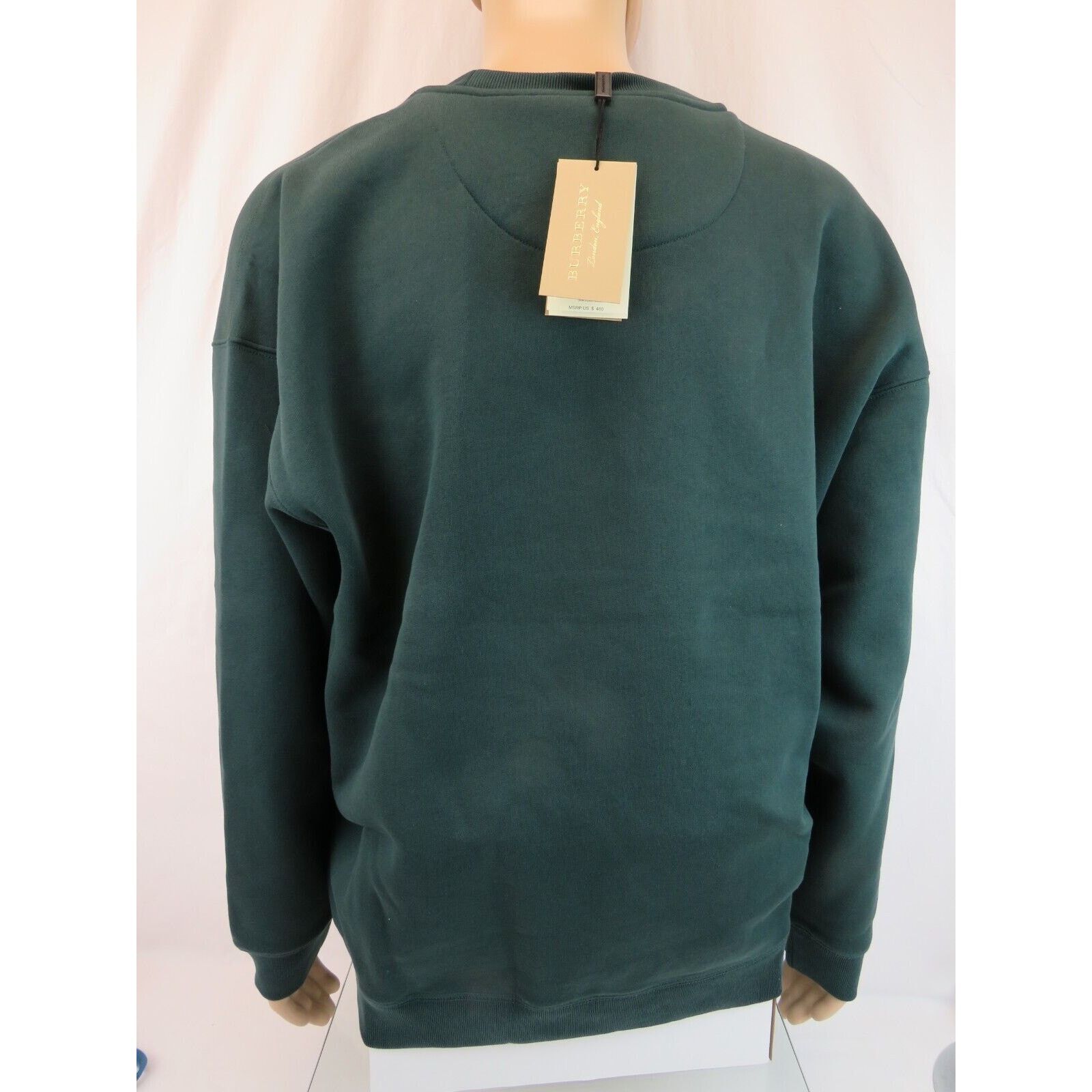 Burberry REYLIEGH GREEN COTTON WHITE KNIGHT LOGO PULLOVER SWEATER XXL Size US XXL / EU 58 / 5 - 7 Thumbnail