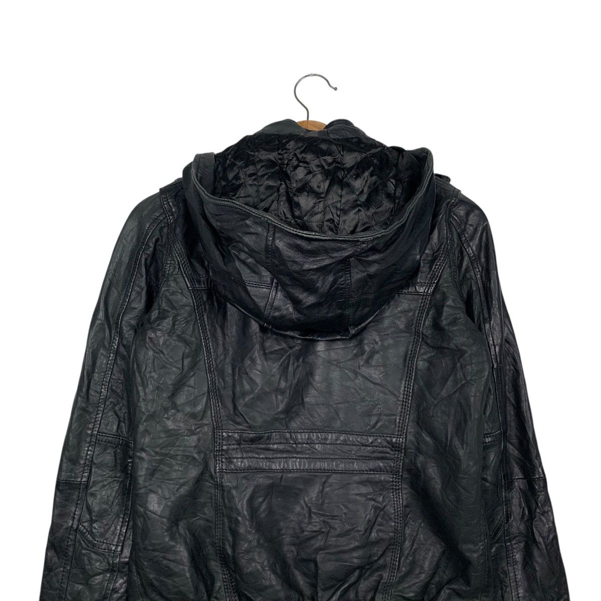 Tommy Hilfiger HILFIGER DENIM Sheepskin Leather Hooded Jacket #2561-C116 Size S / US 4 / IT 40 - 19 Thumbnail