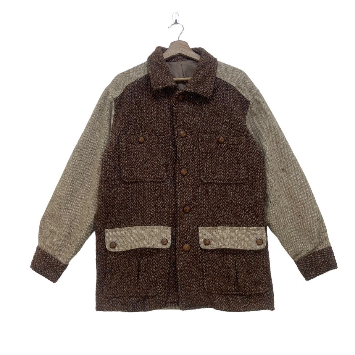 Japanese Brand × Vintage Vintage Japanese Brand Patchwork Rework Wool Jacket Size US S / EU 44-46 / 1 - 2 Thumbnail