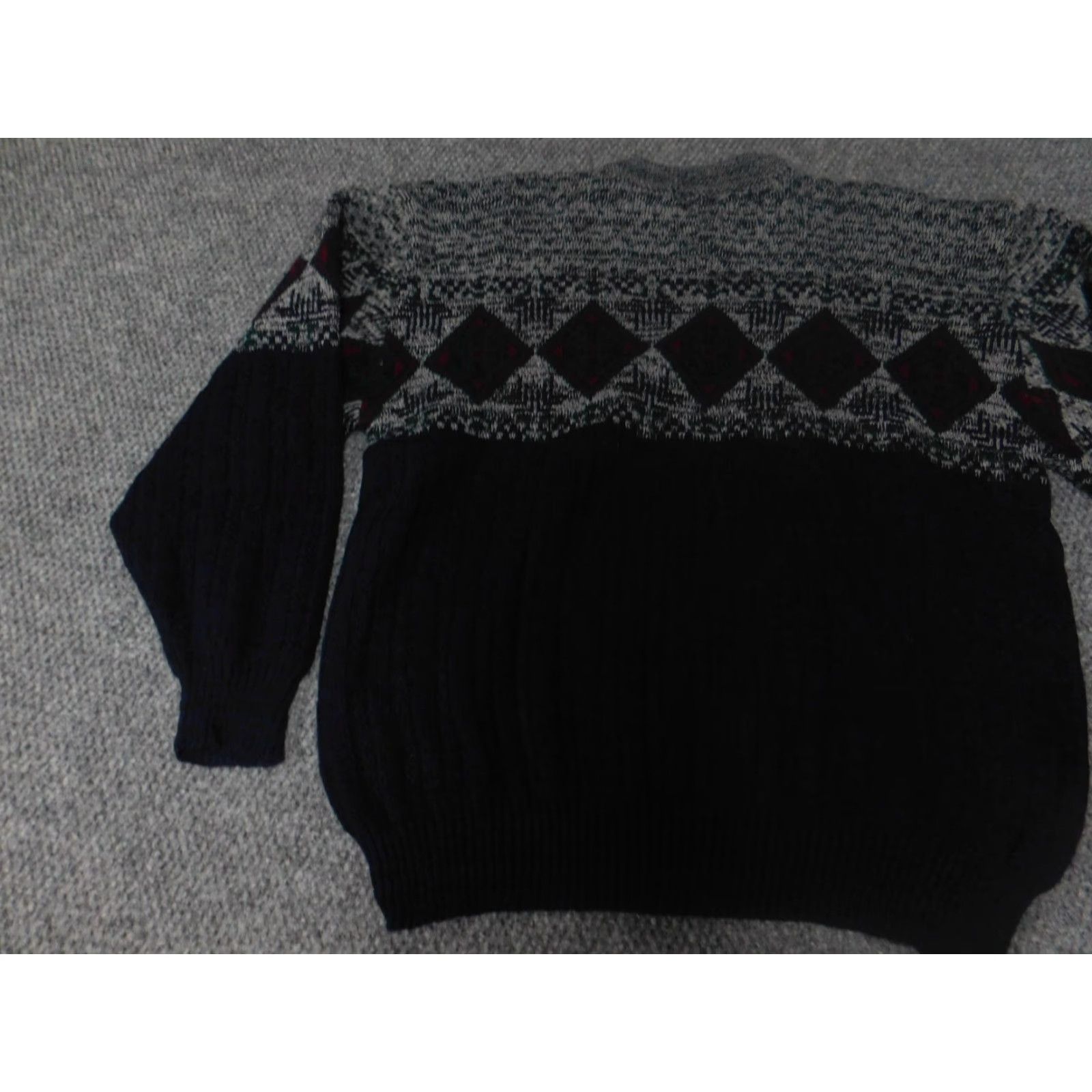 Vintage Hardwood & Pine Mens Sweater Pullover Crew Neck Large Gray Striped Knit Acrylic Classic Regular Knit Size US L / EU 52-54 / 3 - 7 Thumbnail
