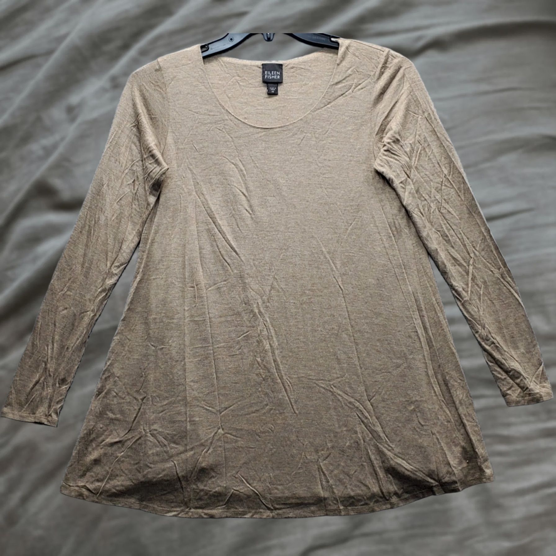 Eileen Fisher Eileen Fisher Tunic Top Womens XS Brown Knit Lightweight Long Sleeve Size XS / US 0-2 / IT 36-38 - 1 Thumbnail