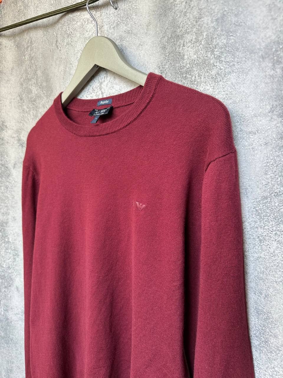 Armani Armani Jeans Vintage Sweater Red Crew Jumper Cotton/Wool Size US L / EU 52-54 / 3 - 6 Thumbnail