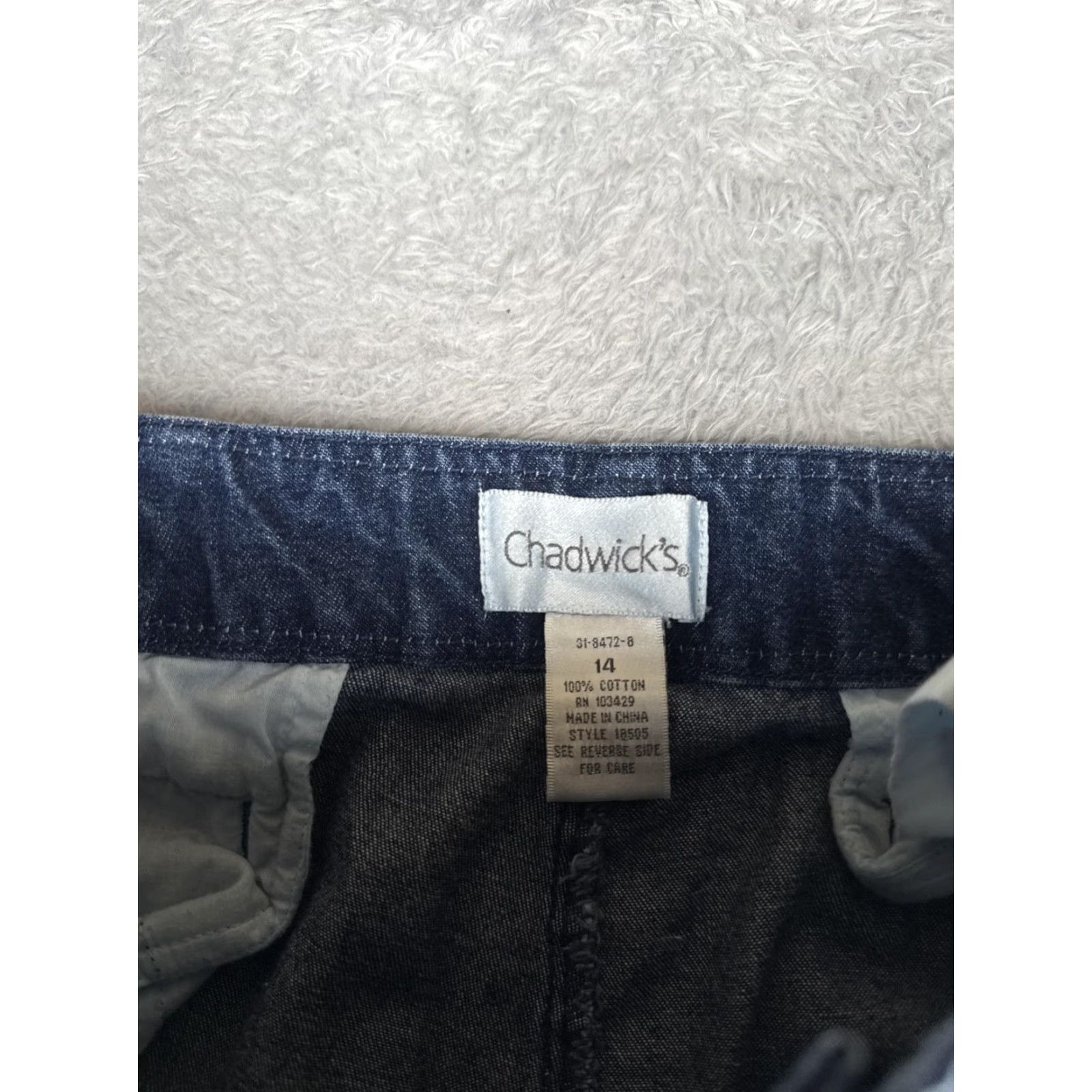 Vintage Chadwicks Jeans Womens 14 Blue Med Wash High Rise Cropped Relaxed Denim 32x25 Vintage No Size 36" / US 14 / IT 50 - 6 Thumbnail