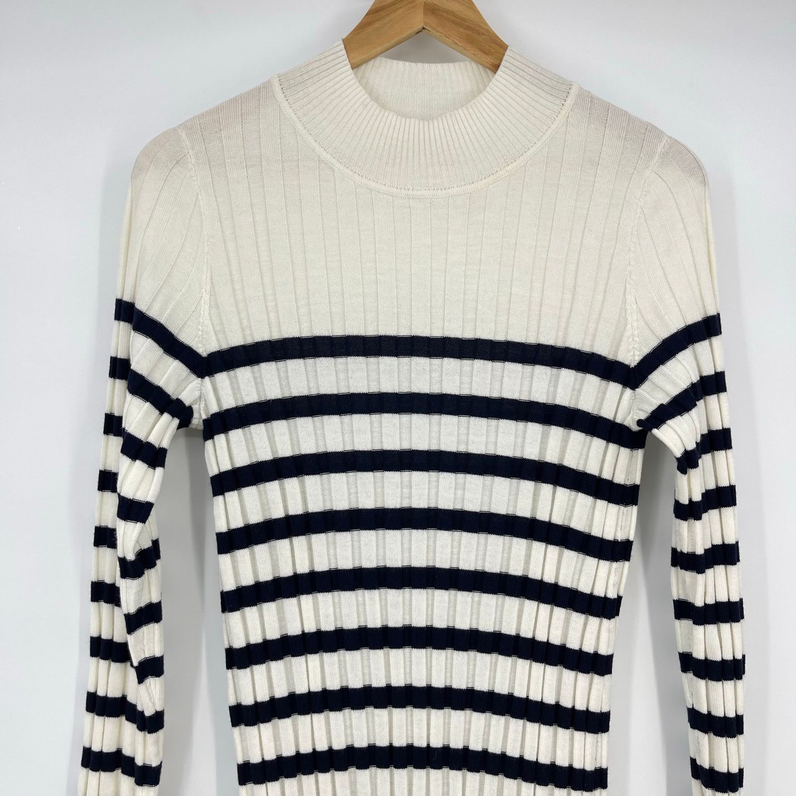 Sezane Sezane | Katrina Dress Ecru Navy Striped Sweater Dress XL Size XL / US 12-14 / IT 48-50 - 7 Thumbnail