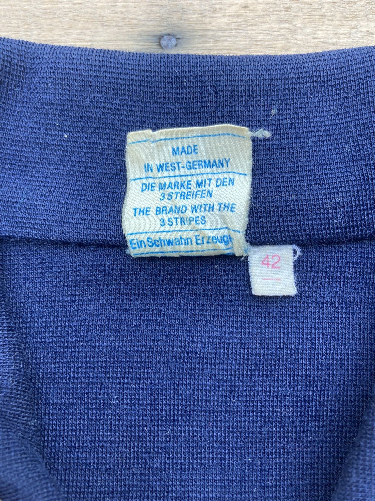 Vintage Vintage 1970s Adidas Schwann Track Top Dark Blue Jackets Size US XS / EU 42 / 0 - 10 Thumbnail