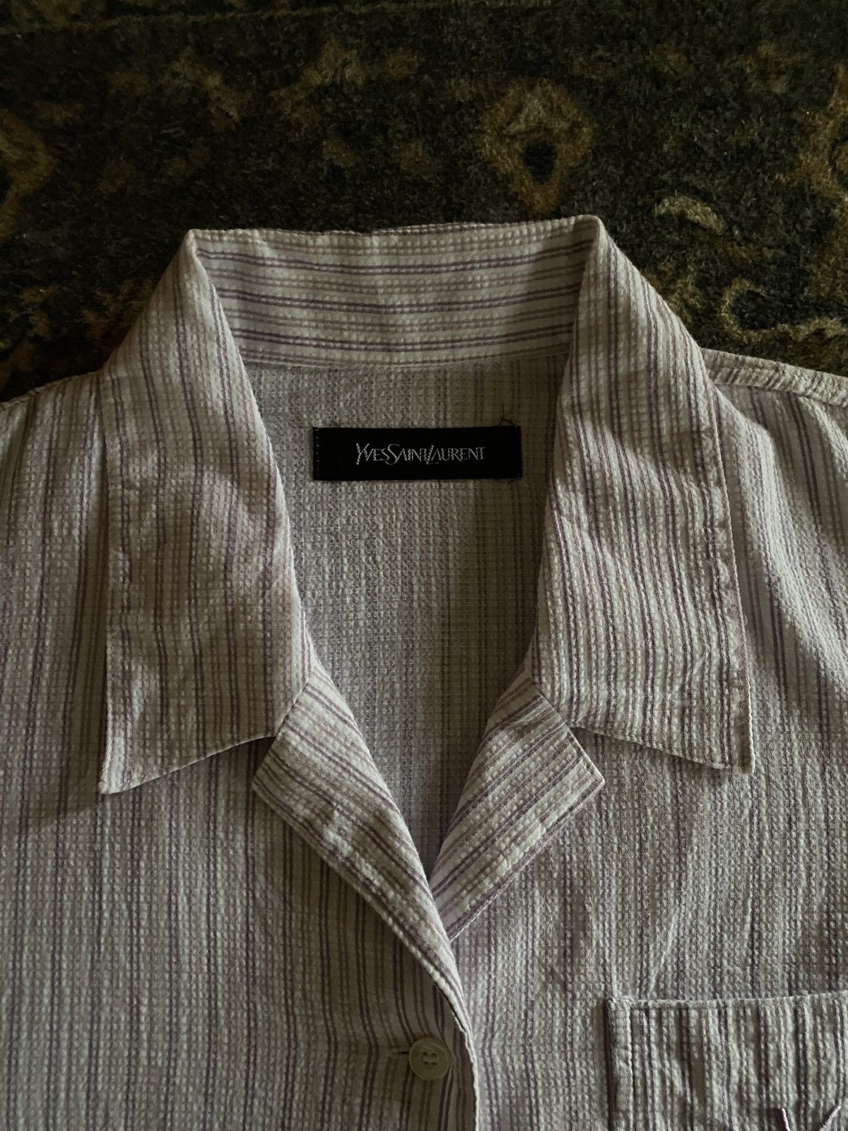 Flannel × Yves Saint Laurent Yves Saint Lauren Big Logo Single Pocket Button up Flannel Size US M / EU 48-50 / 2 - 4 Thumbnail