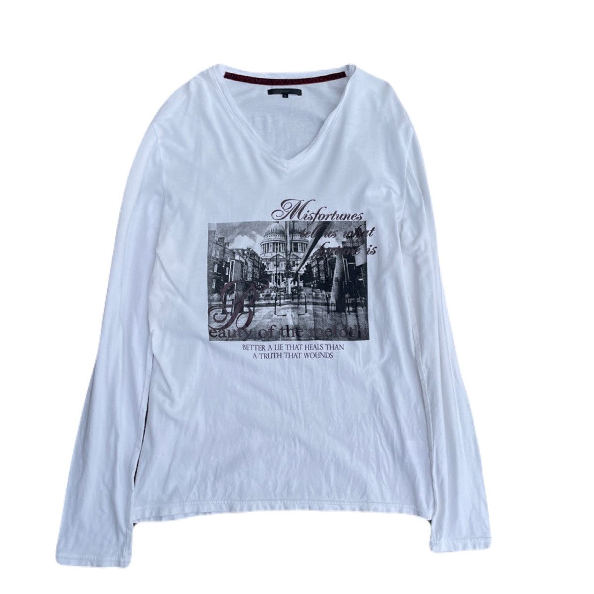 If Six Was Nine 2000s Japanese archive Vkei Poem V-Neck Long Sleeve Tee Y2K Size US S / EU 44-46 / 1 - 2 Thumbnail