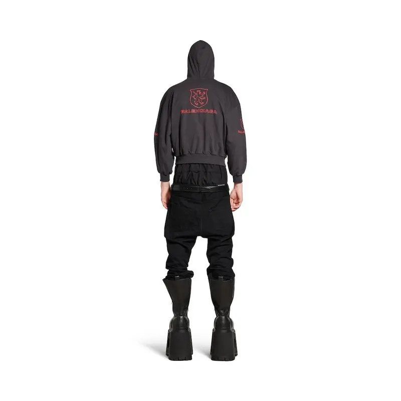 Balenciaga o1s1wg110426 Lion Club Lined Hoodie Regular Fit in Black Size US XXL / EU 58 / 5 - 4 Thumbnail