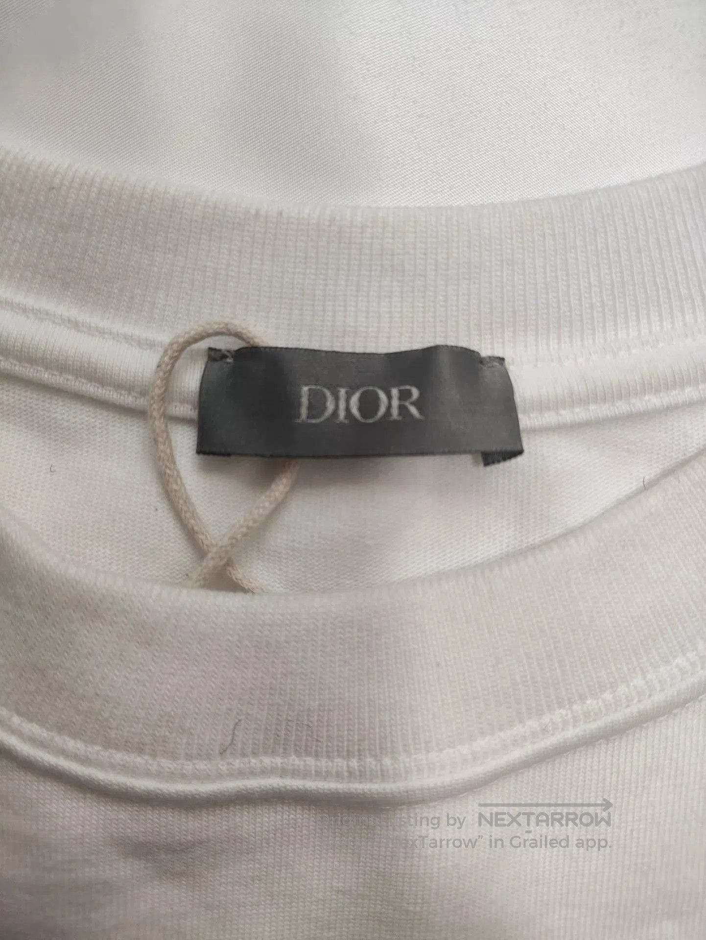 Dior White Short Sleeve T-Shirt with Embroidered Detail. Size US M / EU 48-50 / 2 - 4 Thumbnail