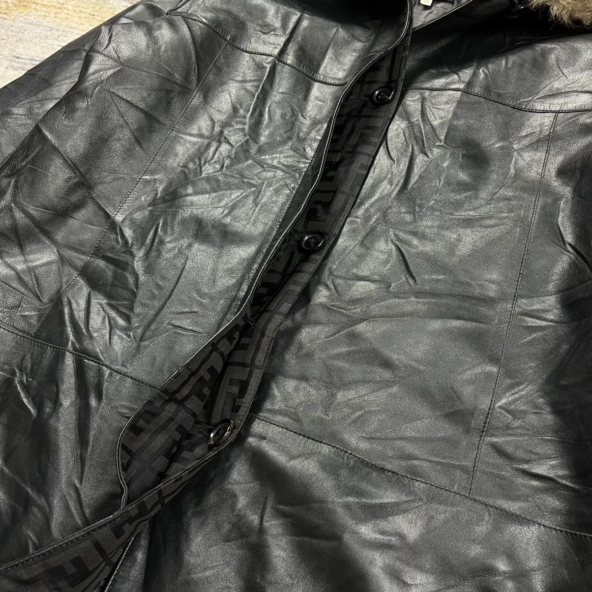 Fendi Vintage Fendi fur collar leather coat jacket Size S / US 4 / IT 40 - 10 Thumbnail