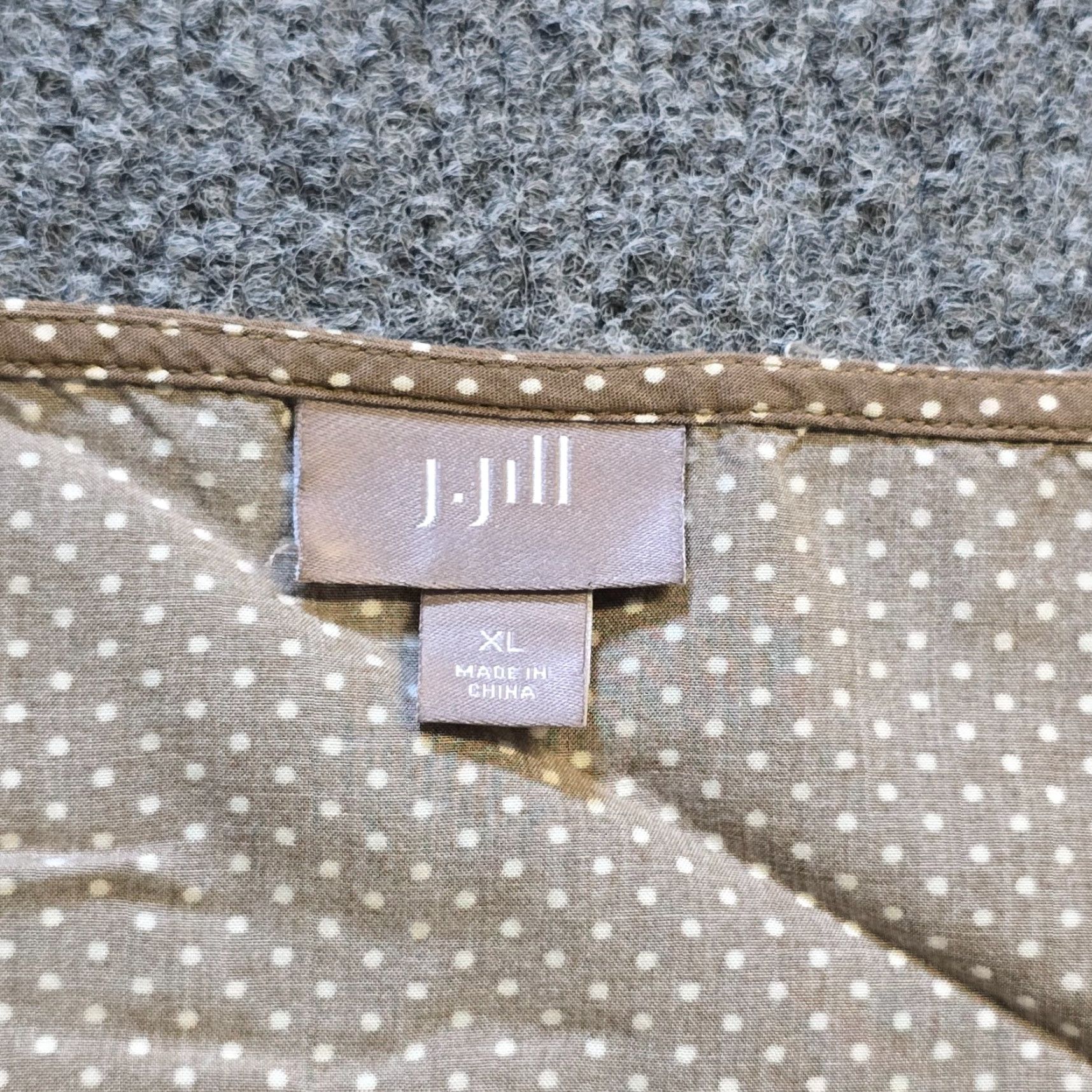 J. Jill J Jill Top Womens XL Brown White Polka Dot Sleeveless Tank Cami Stretch Capsule Tank Shirt Size XL / US 12-14 / IT 48-50 - 3 Thumbnail