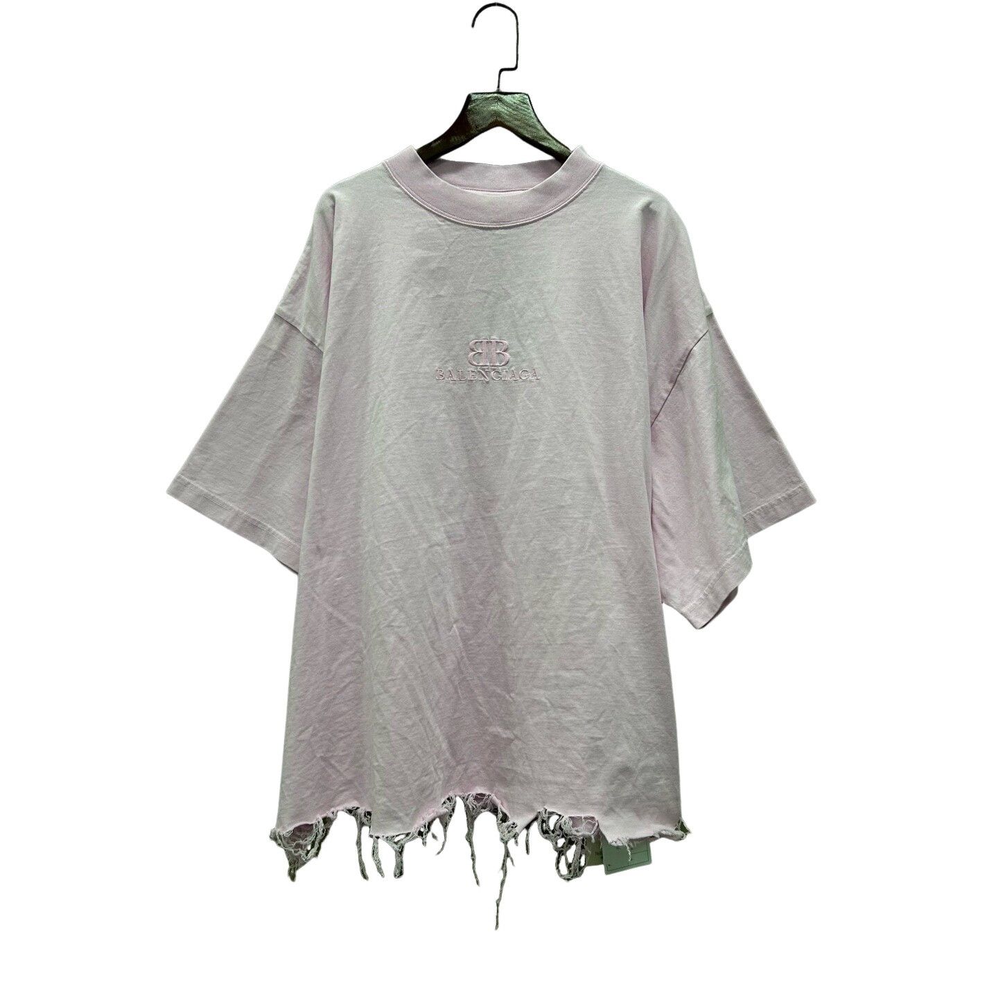 Balenciaga Balenciaga Embroidered Logo Distressed T-Shirt Size XL Size US XL / EU 56 / 4 - 1 Thumbnail