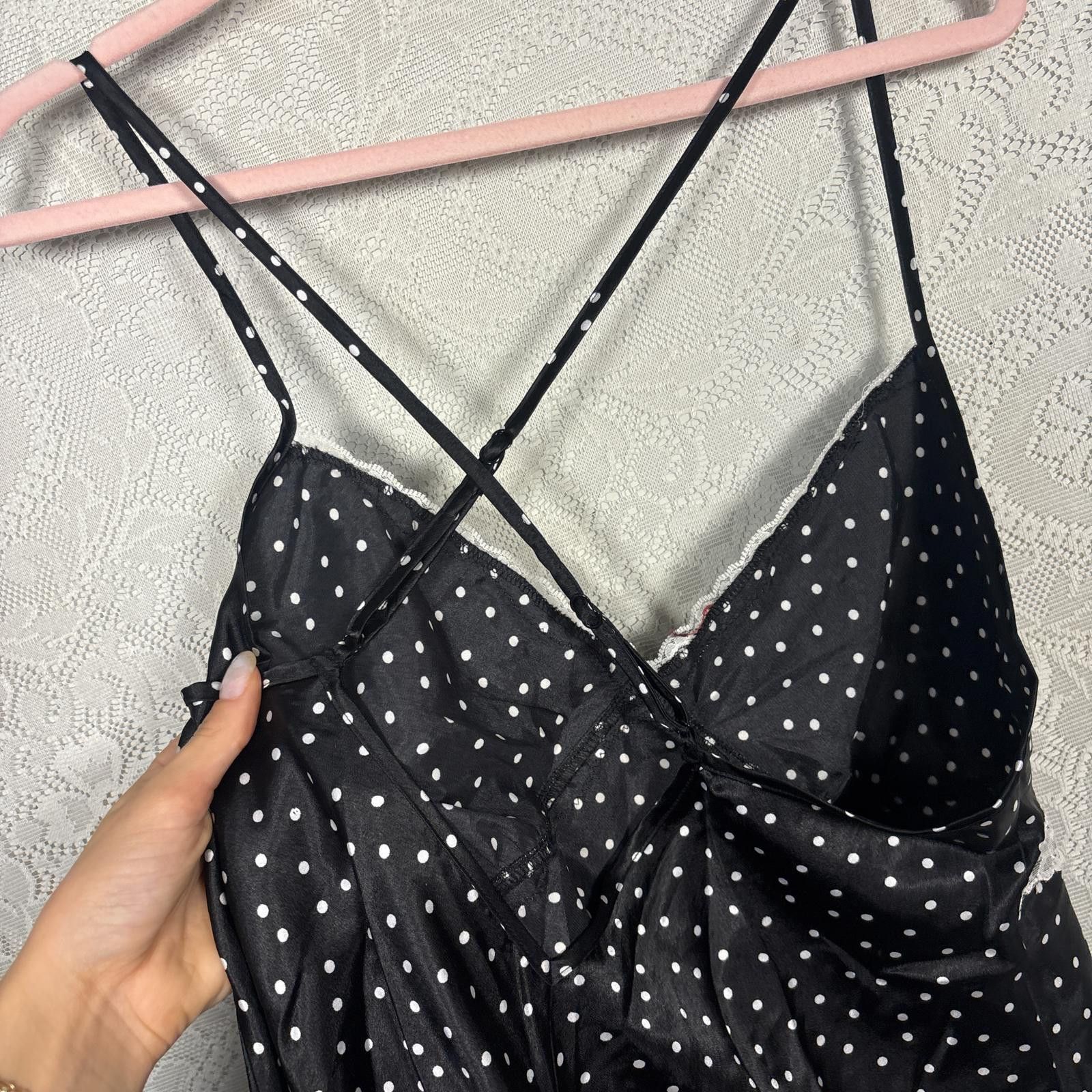 Other vintage satin polka dot lace slip dress Size XL / US 12-14 / IT 48-50 - 7 Thumbnail