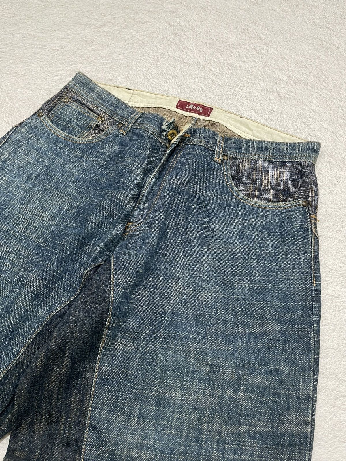 Japanese Brand Vintage 2000s Baggy Blue Denim Size US 33 - 3 Thumbnail