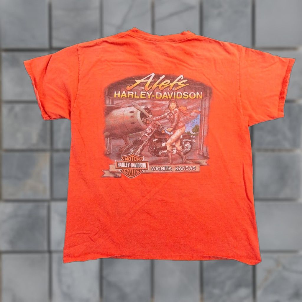 Harley Davidson Harley-Davidson Motorcycle Shirt Mens Large Orange Short Sleeve Tee Graphic Size US L / EU 52-54 / 3 - 1 Thumbnail